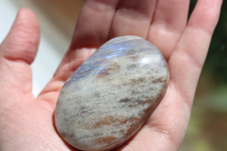 Moonstone/sunstone pocket stone 14