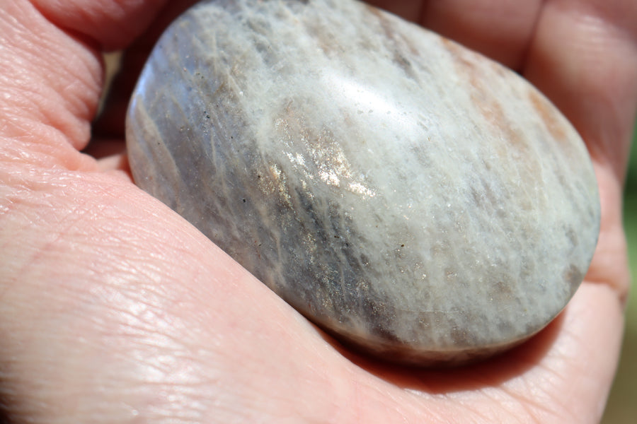 Moonstone/sunstone pocket stone 14