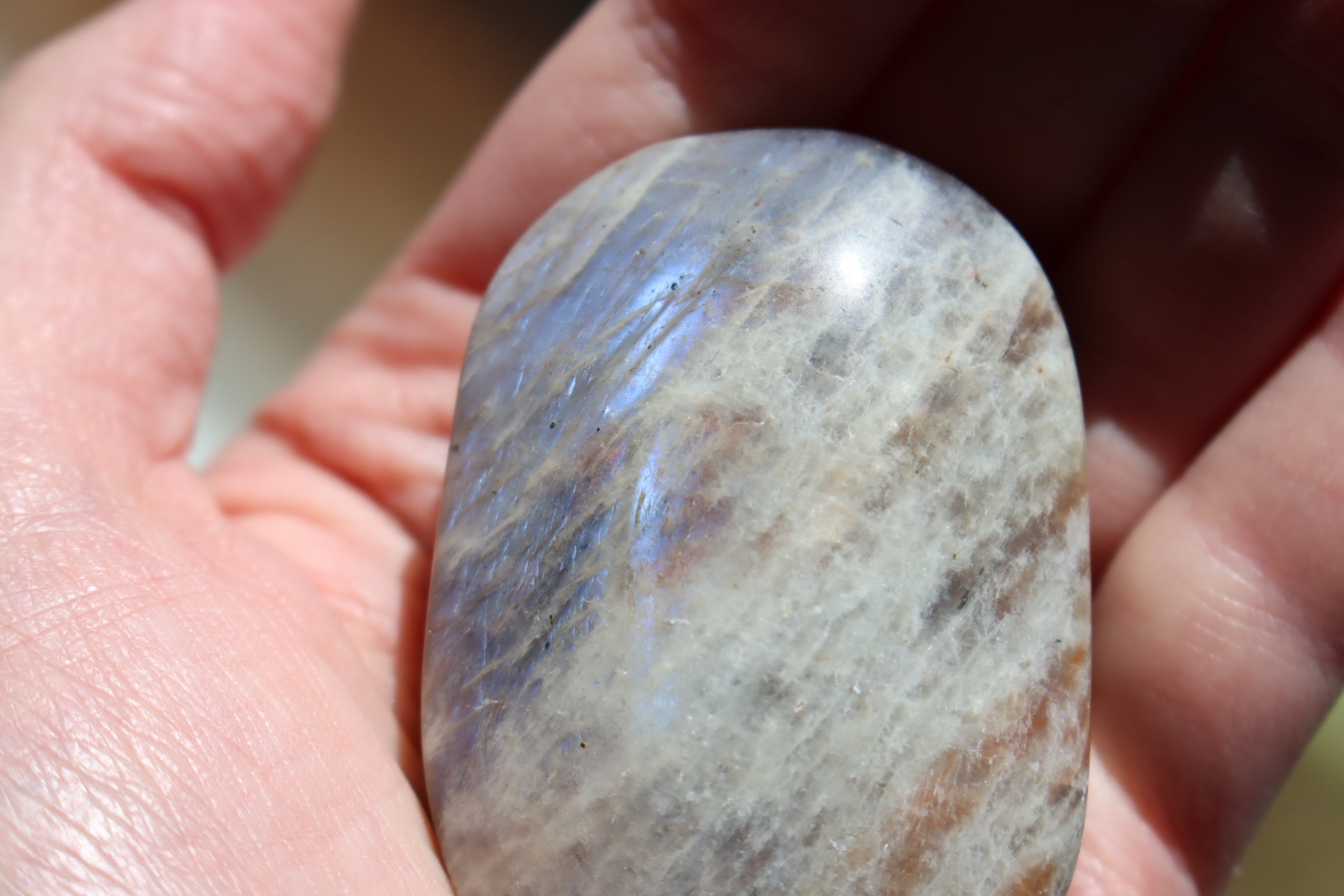 Moonstone/sunstone pocket stone 14