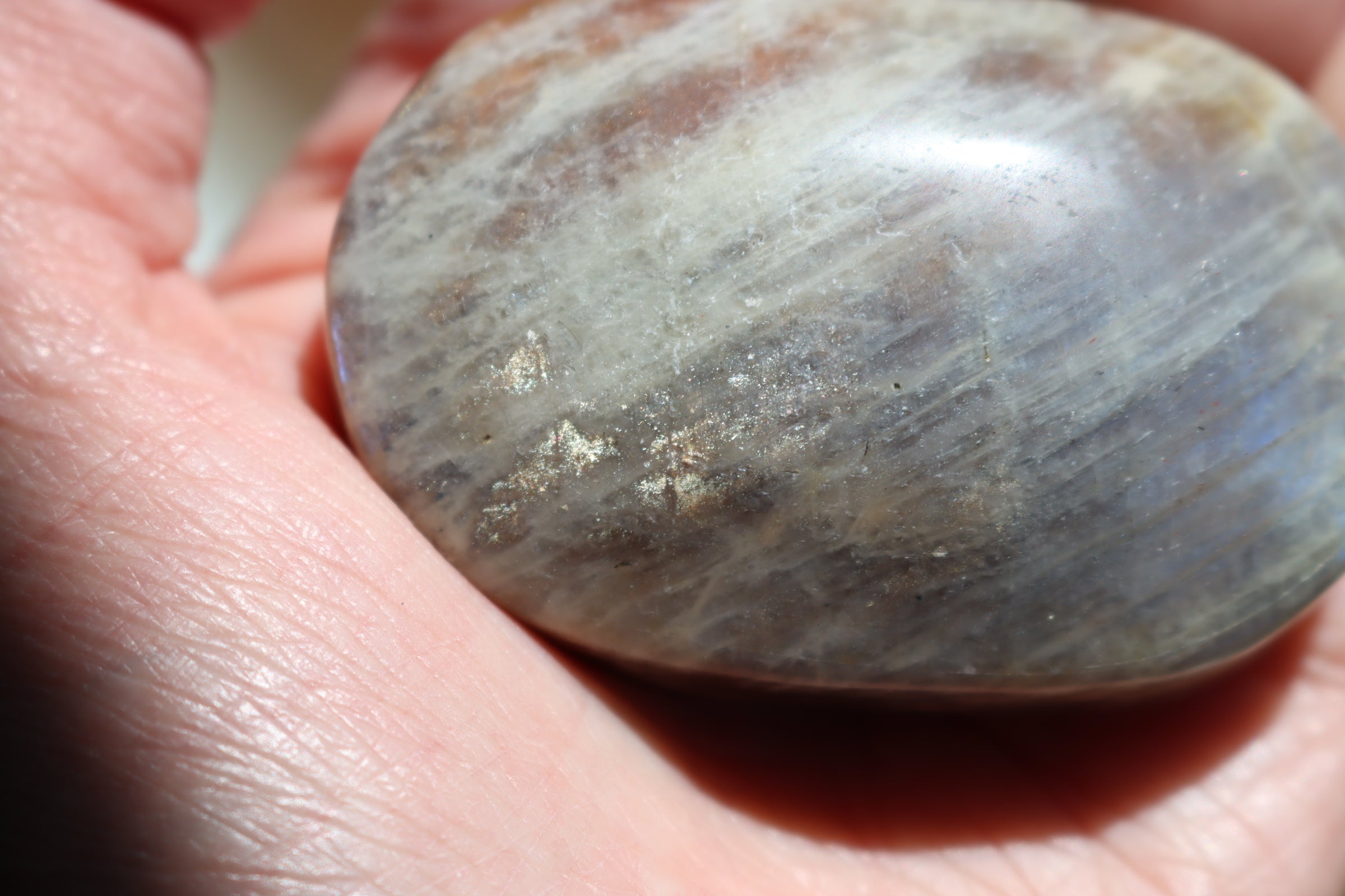 Moonstone/sunstone pocket stone 14