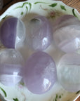 Lavender fluorite pocket stone