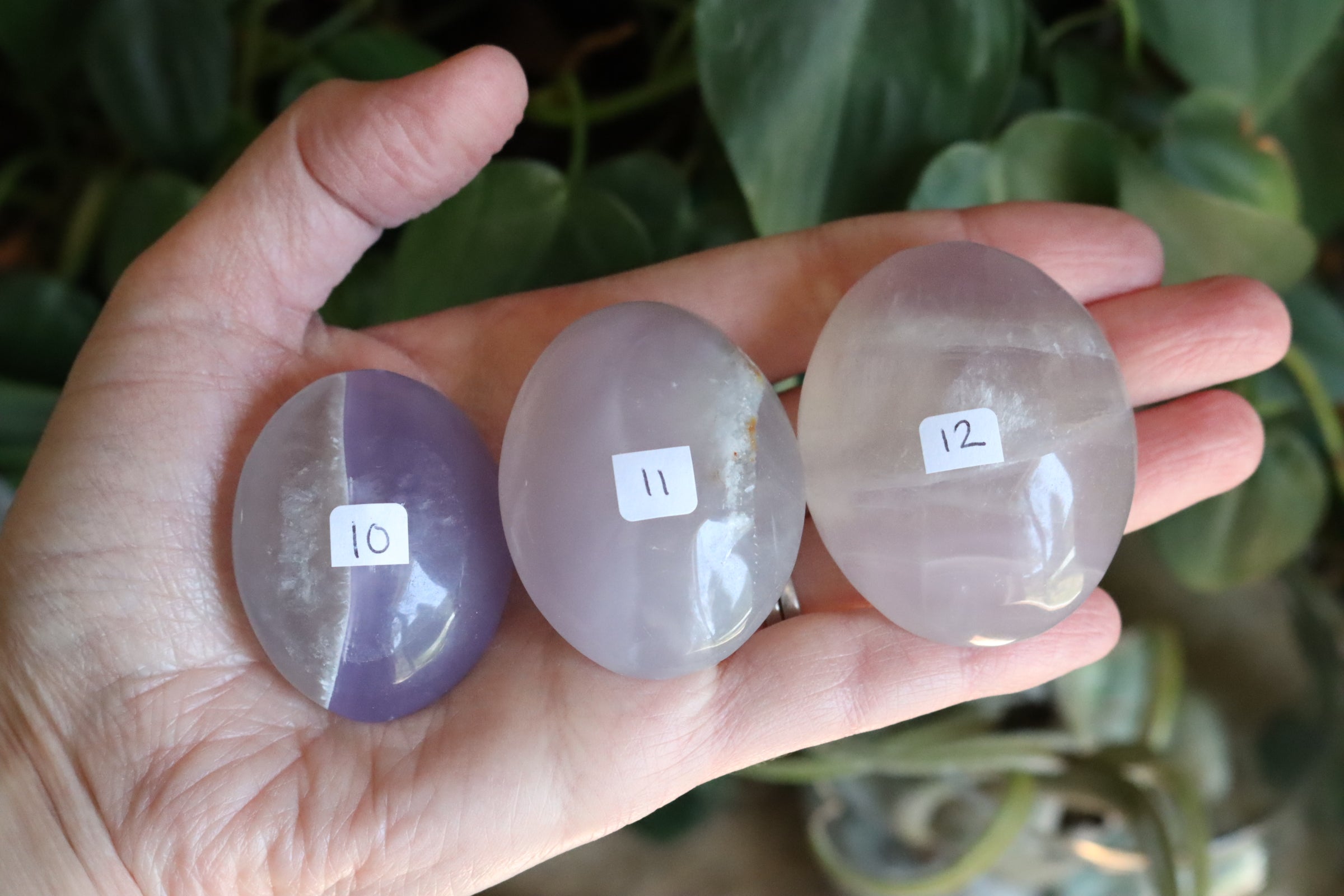 Lavender fluorite pocket stone