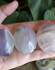 Lavender fluorite pocket stone