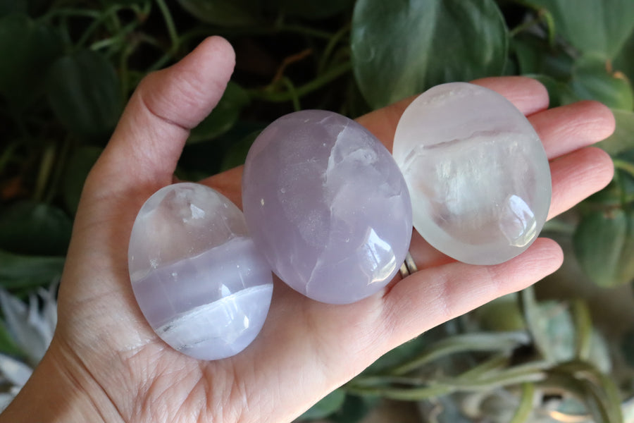 Lavender fluorite pocket stone