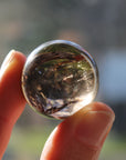 Smoky quartz sphere with rainbow inclusions 4, new