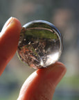 Smoky quartz sphere with rainbow inclusions 4, new
