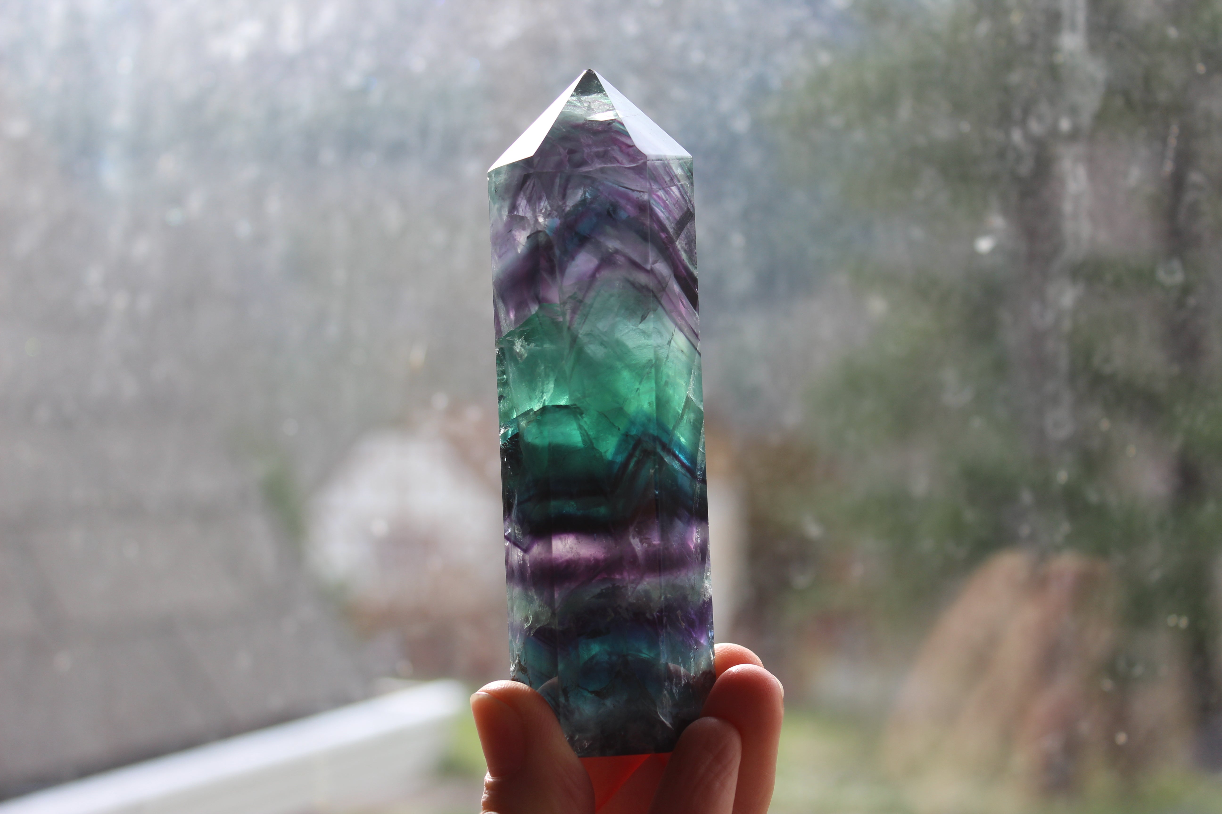 Rainbow fluorite tower 6, new
