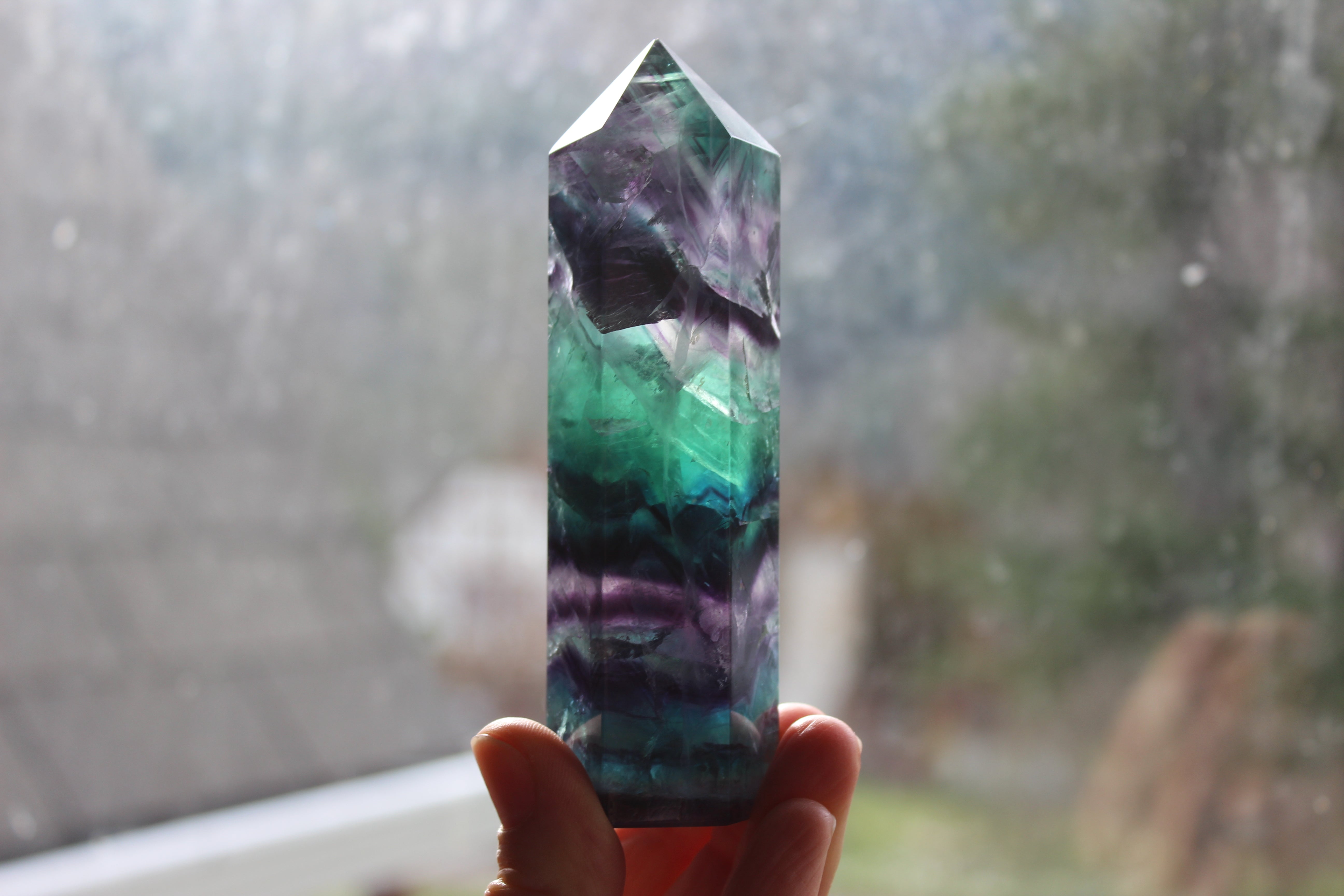 Rainbow fluorite tower 6, new