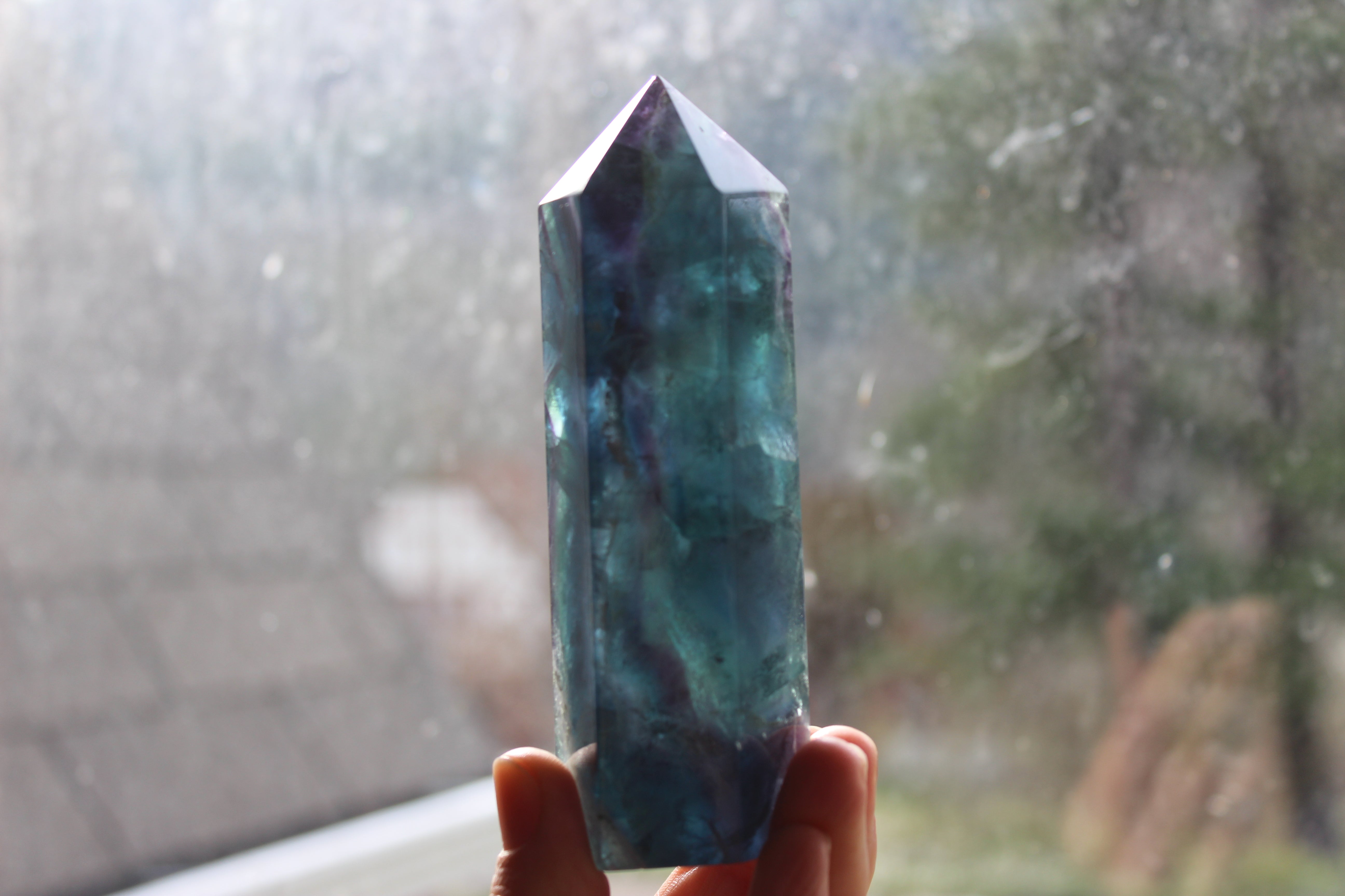 Rainbow fluorite tower 7, new