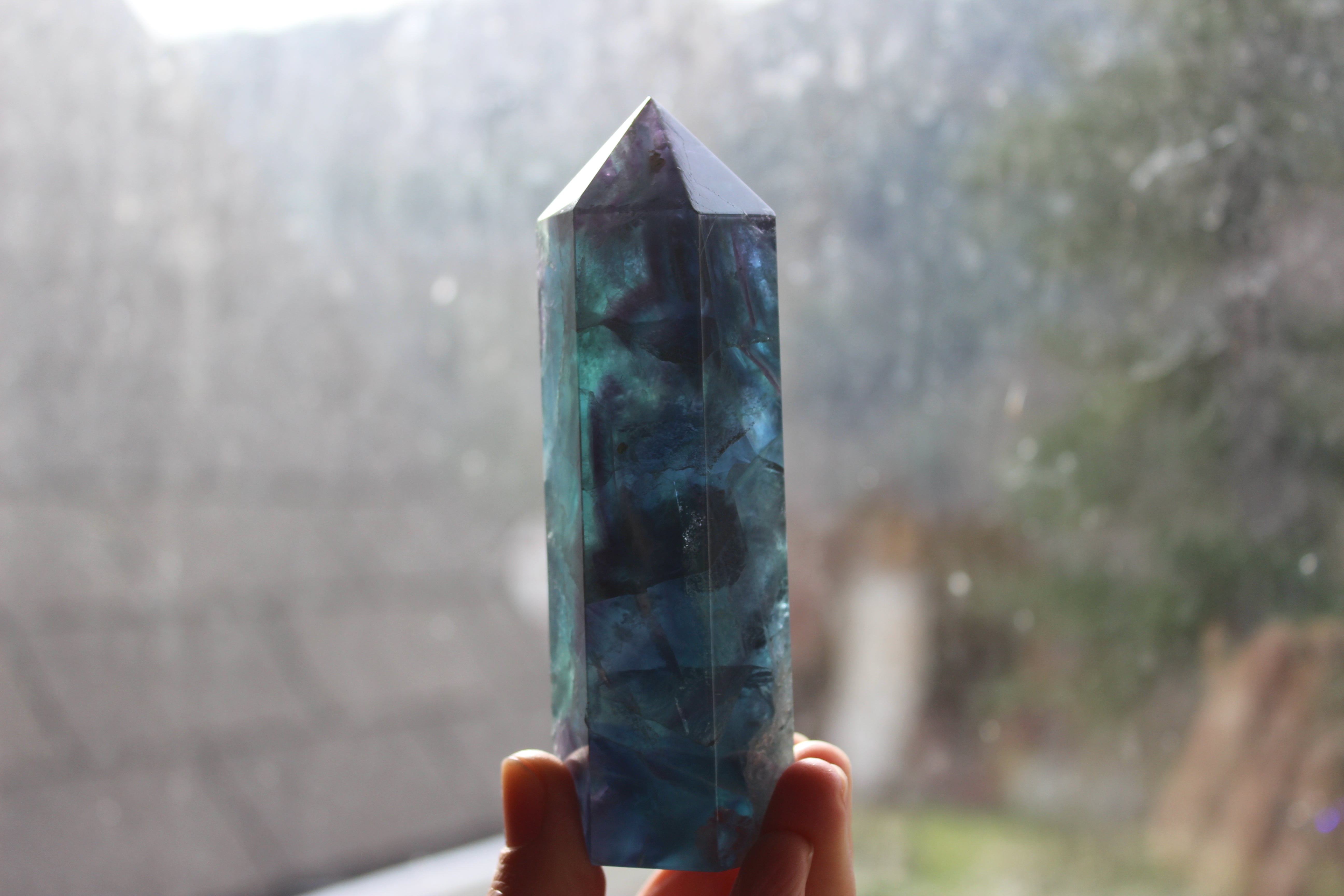 Rainbow fluorite tower 7, new