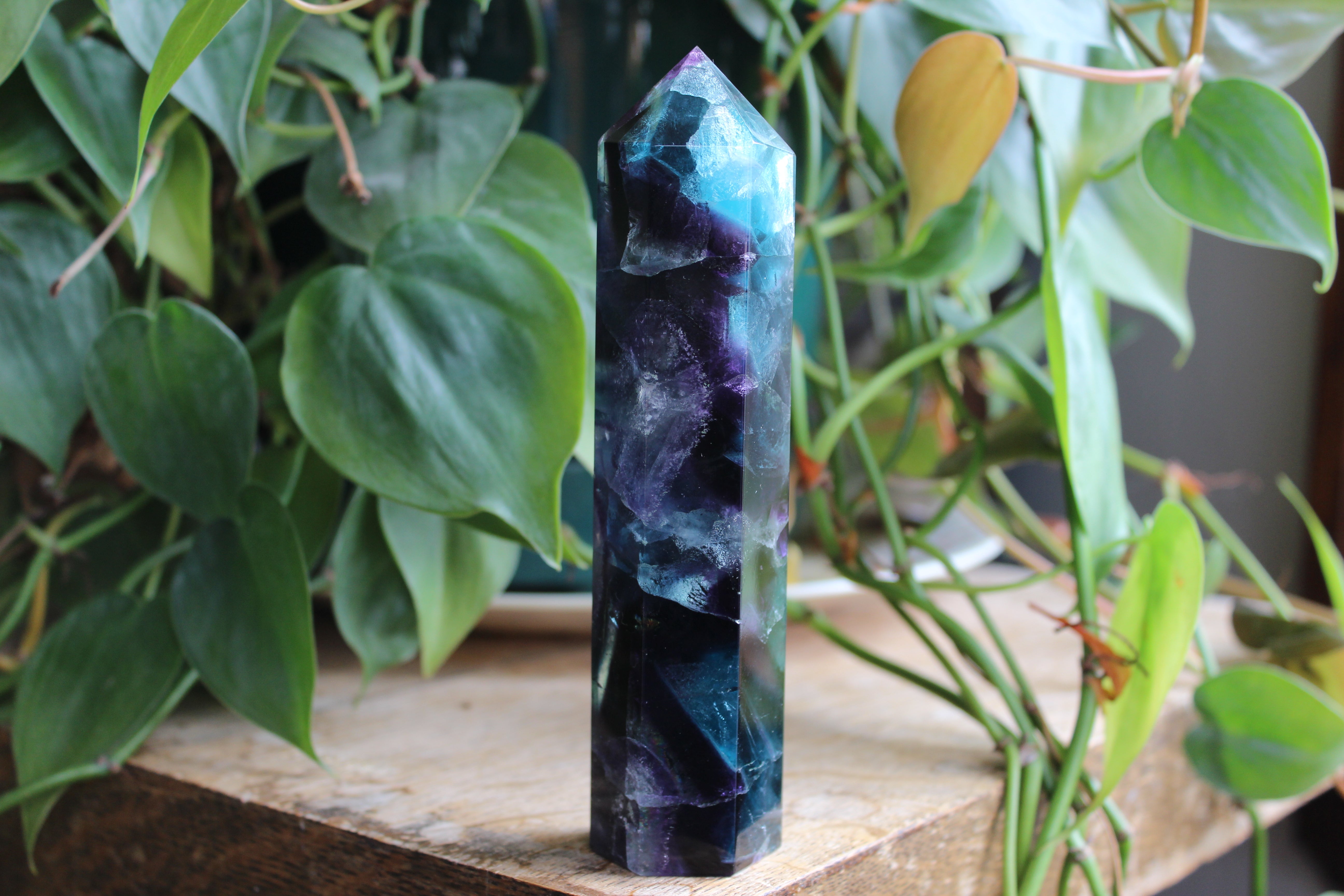 Rainbow fluorite tower 8, new