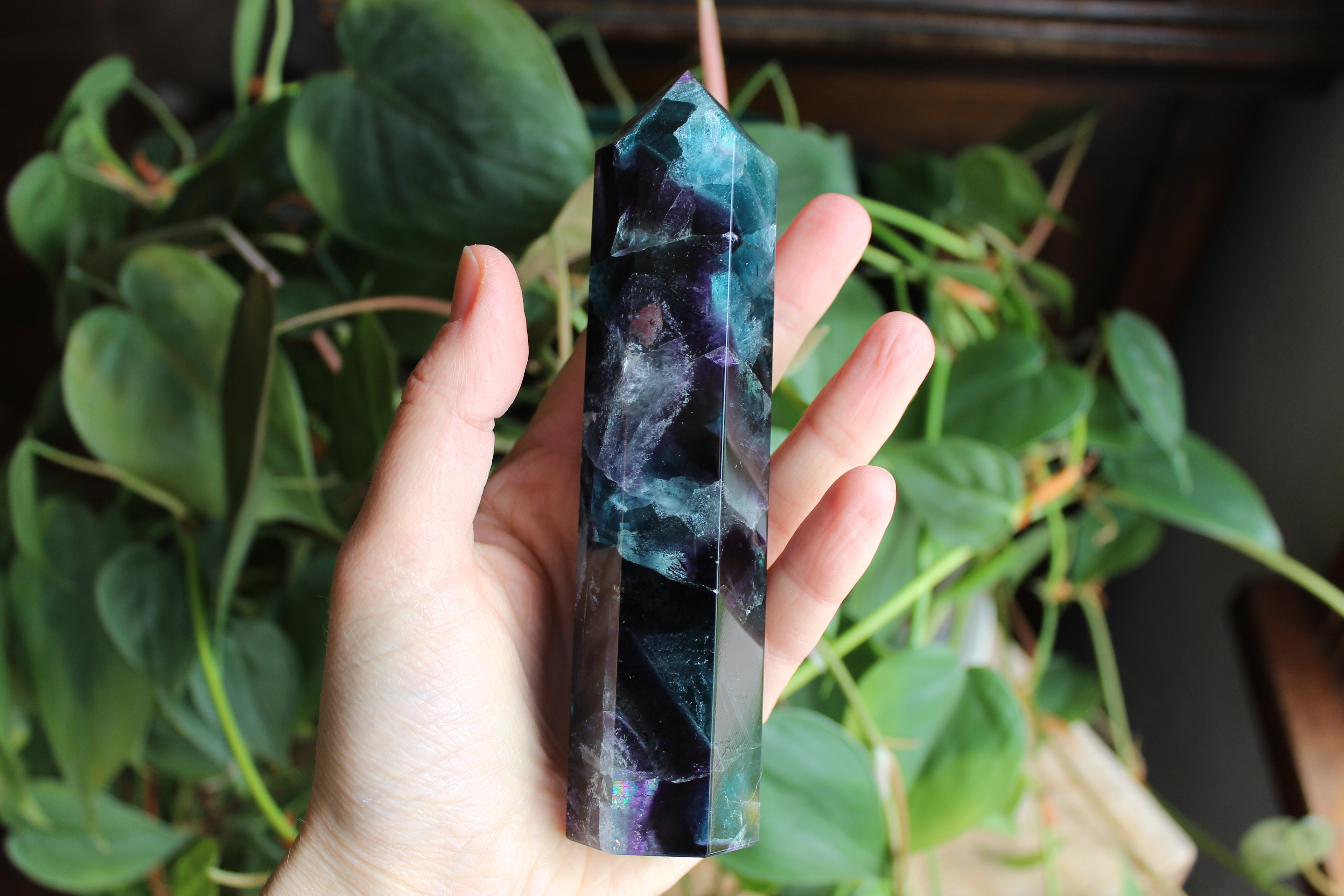 Rainbow fluorite tower 8, new
