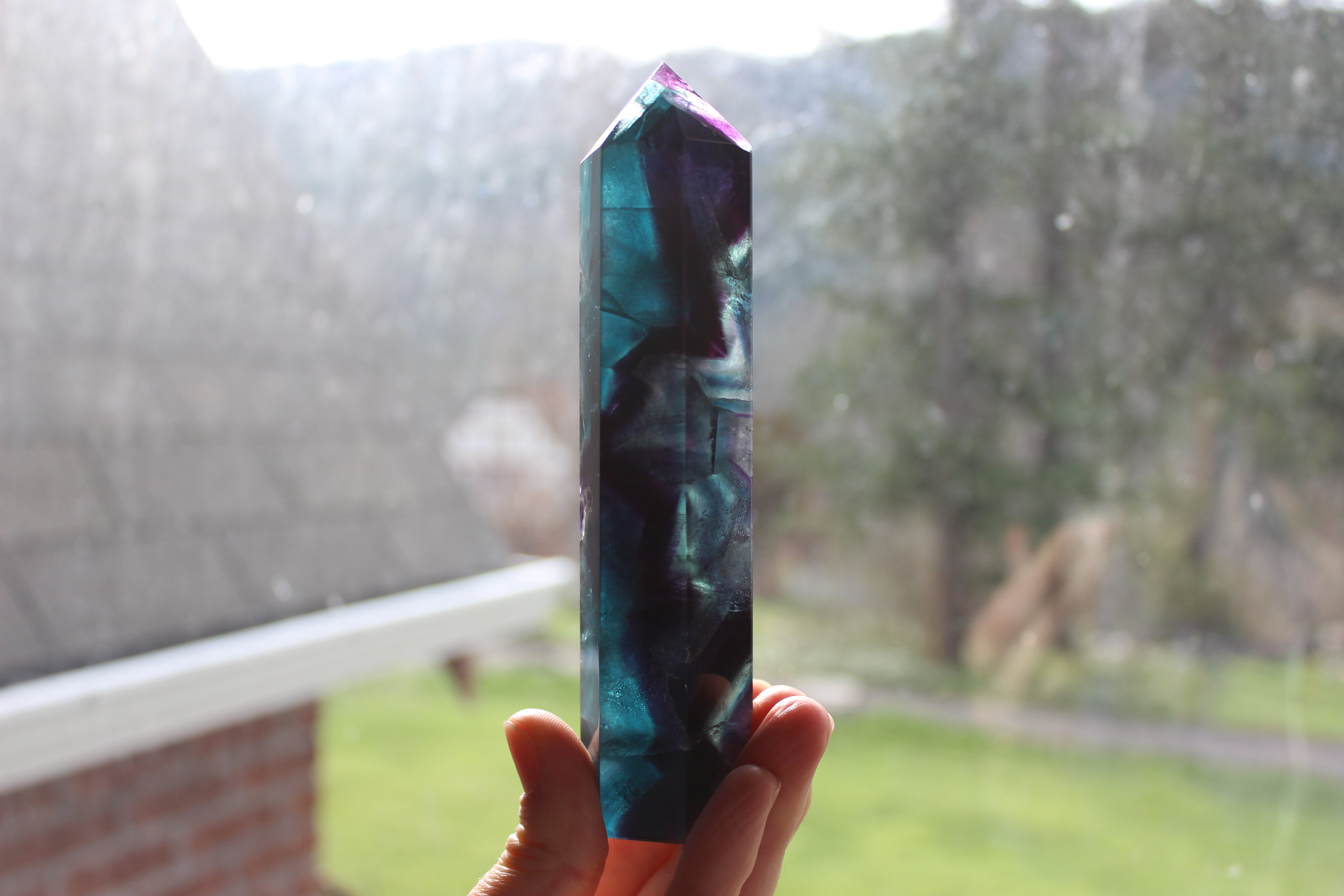 Rainbow fluorite tower 8, new