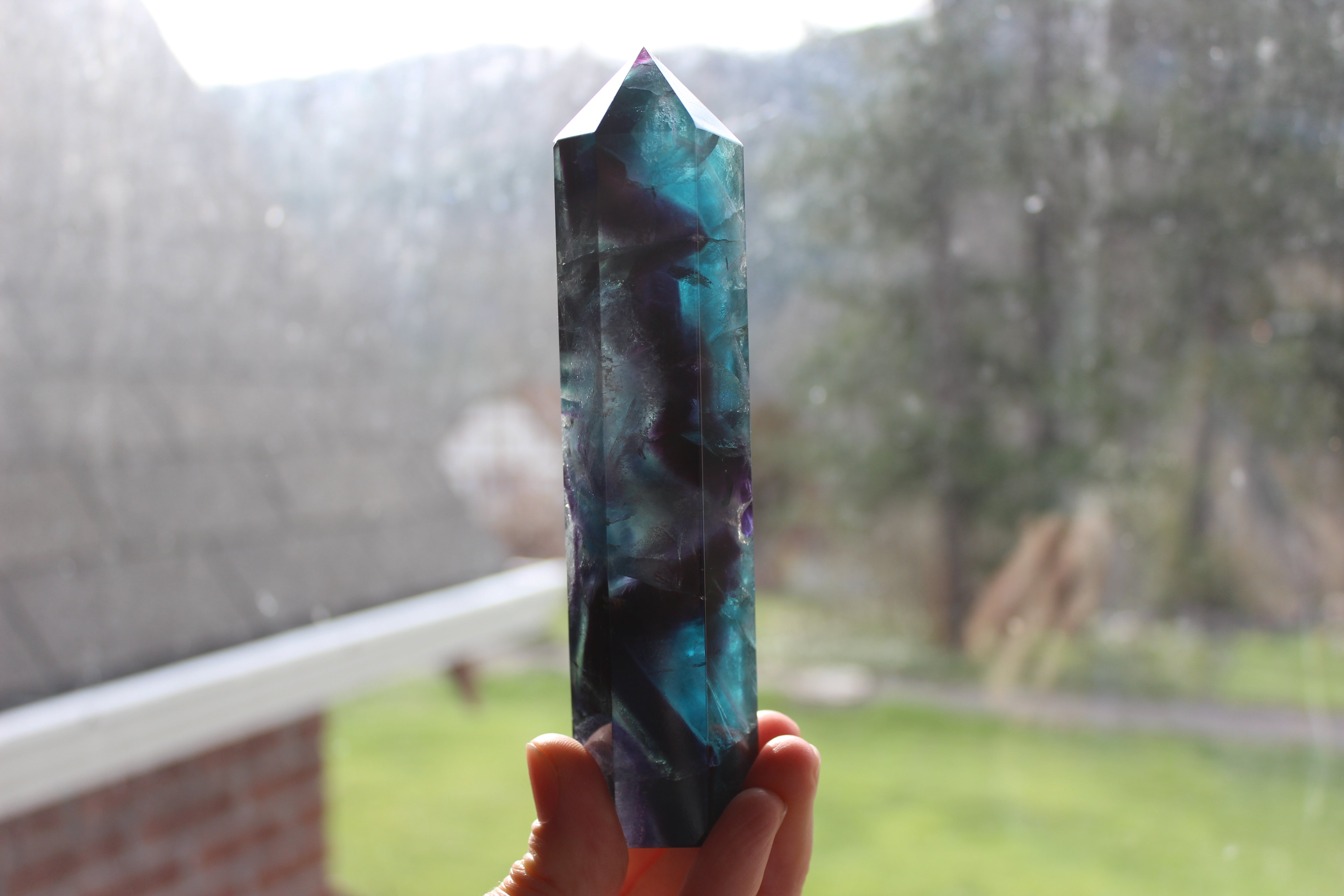 Rainbow fluorite tower 8, new