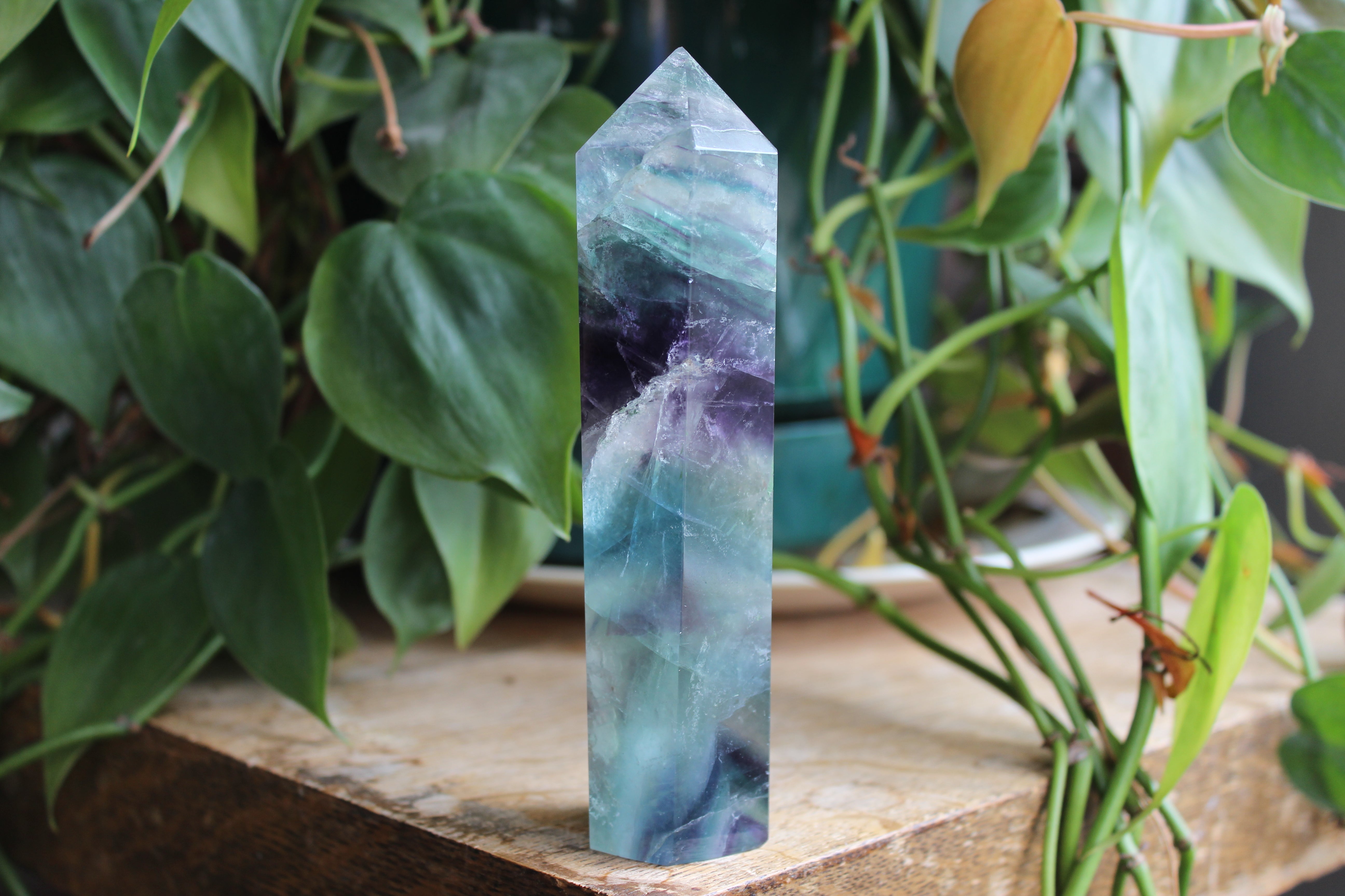 Rainbow fluorite tower 9, new