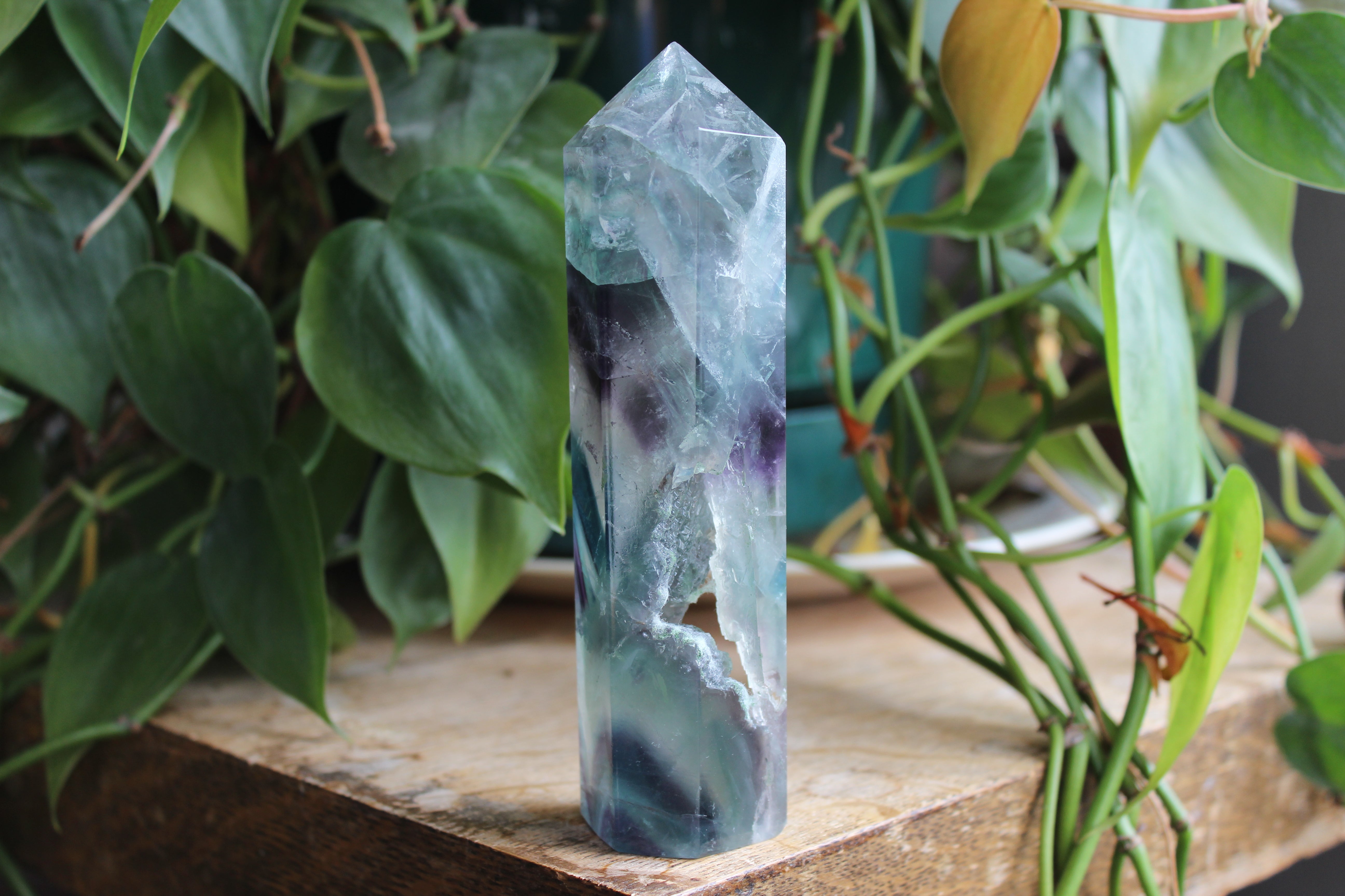 Rainbow fluorite tower 9, new