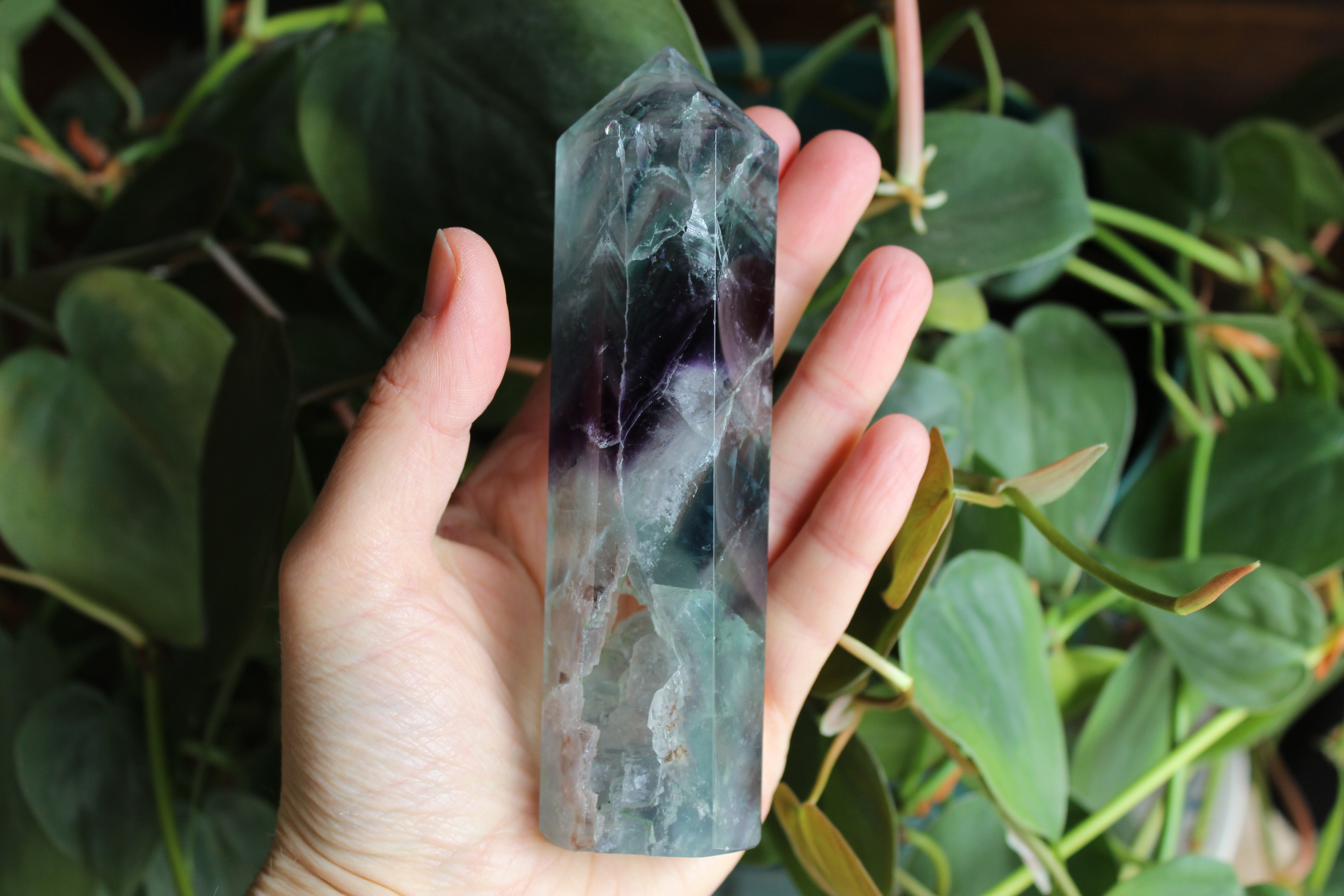 Rainbow fluorite tower 9, new