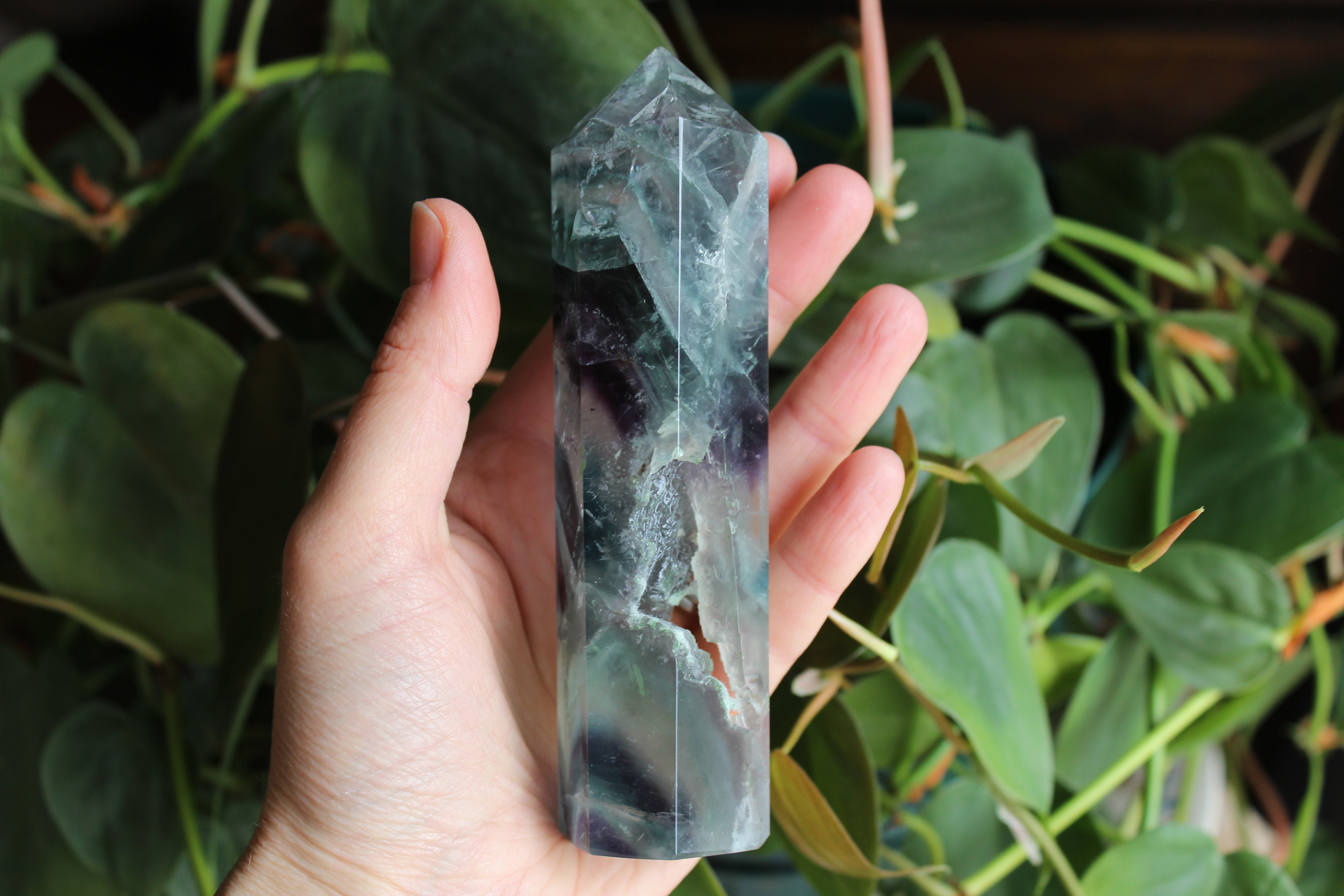 Rainbow fluorite tower 9, new