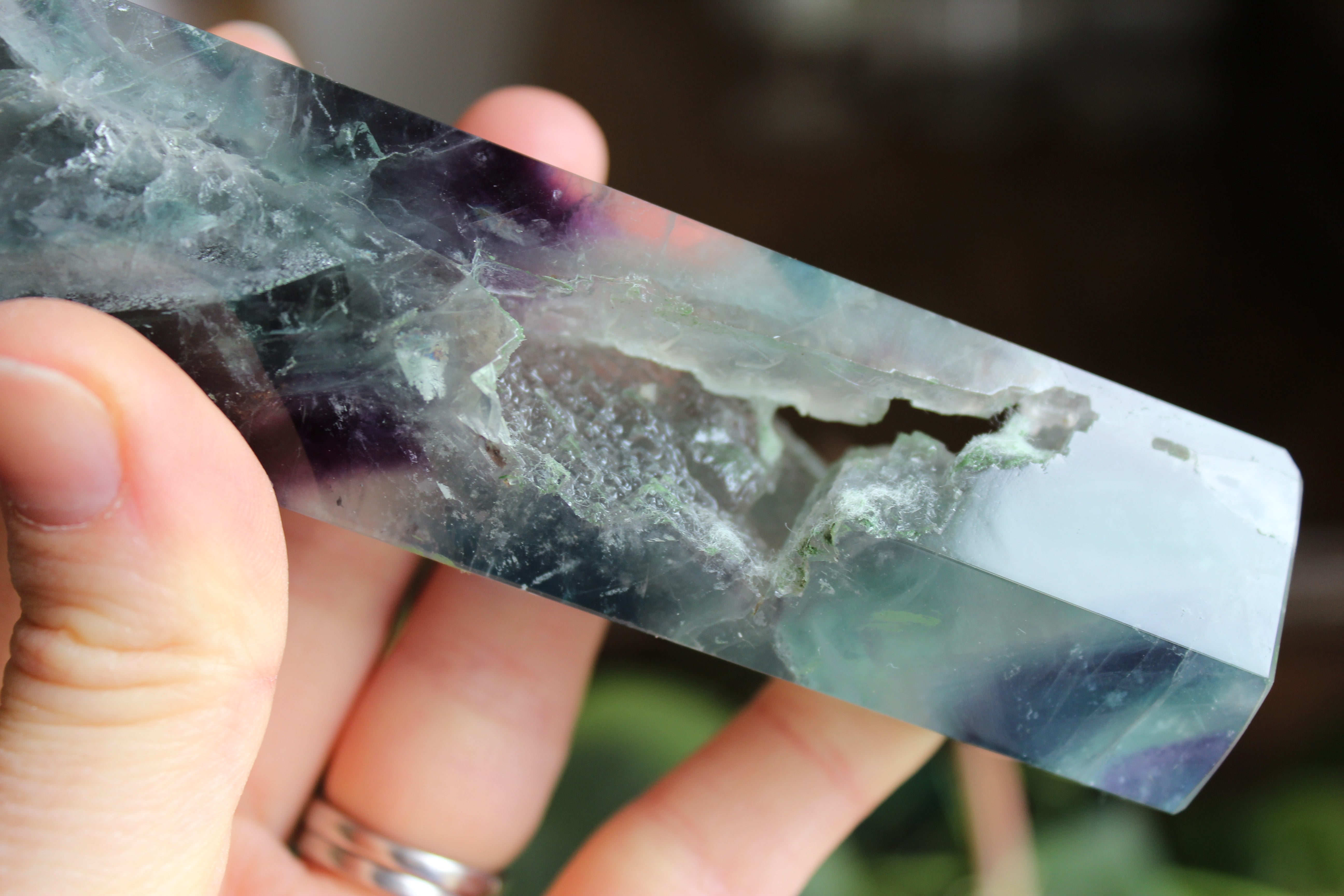 Rainbow fluorite tower 9, new