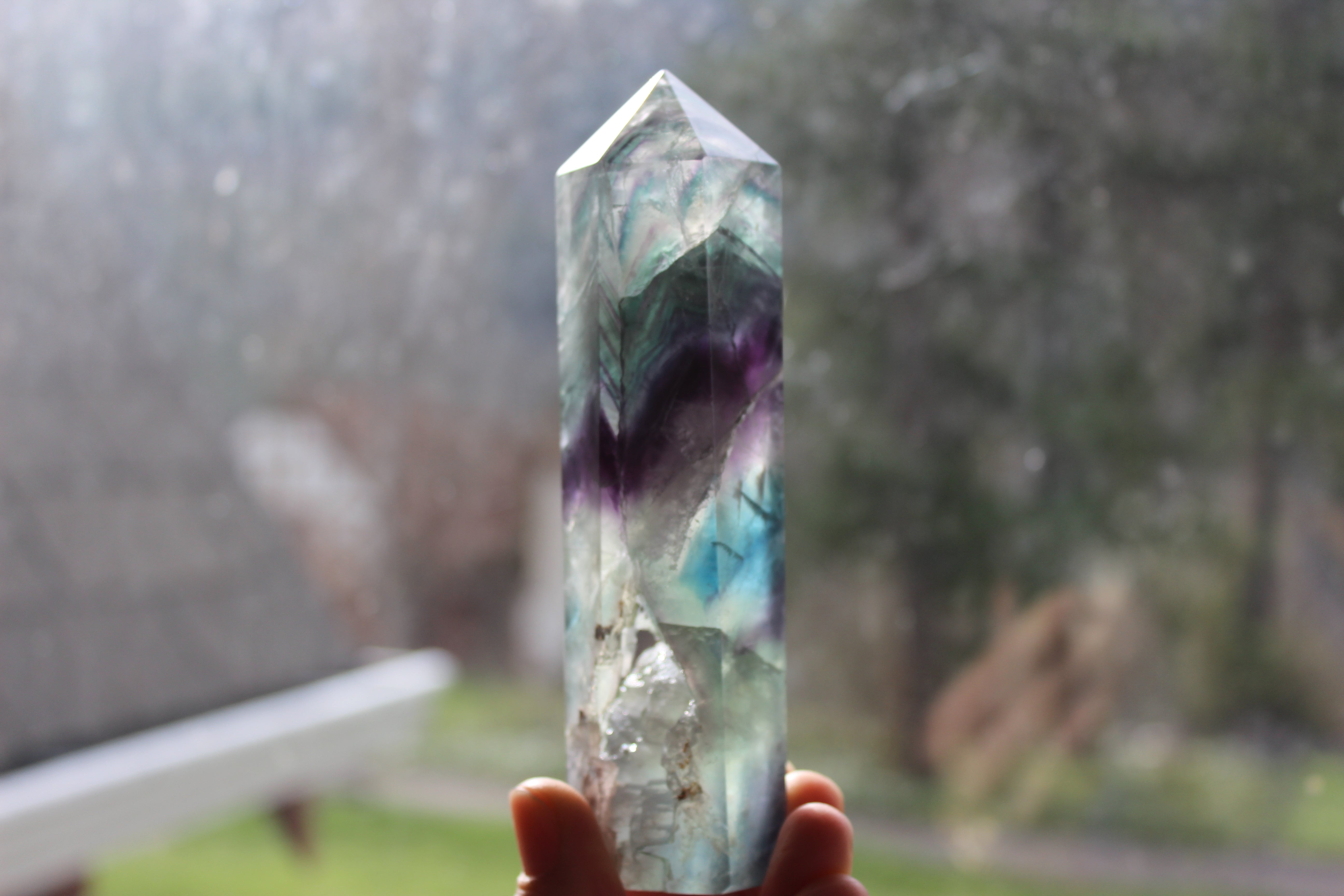 Rainbow fluorite tower 9, new