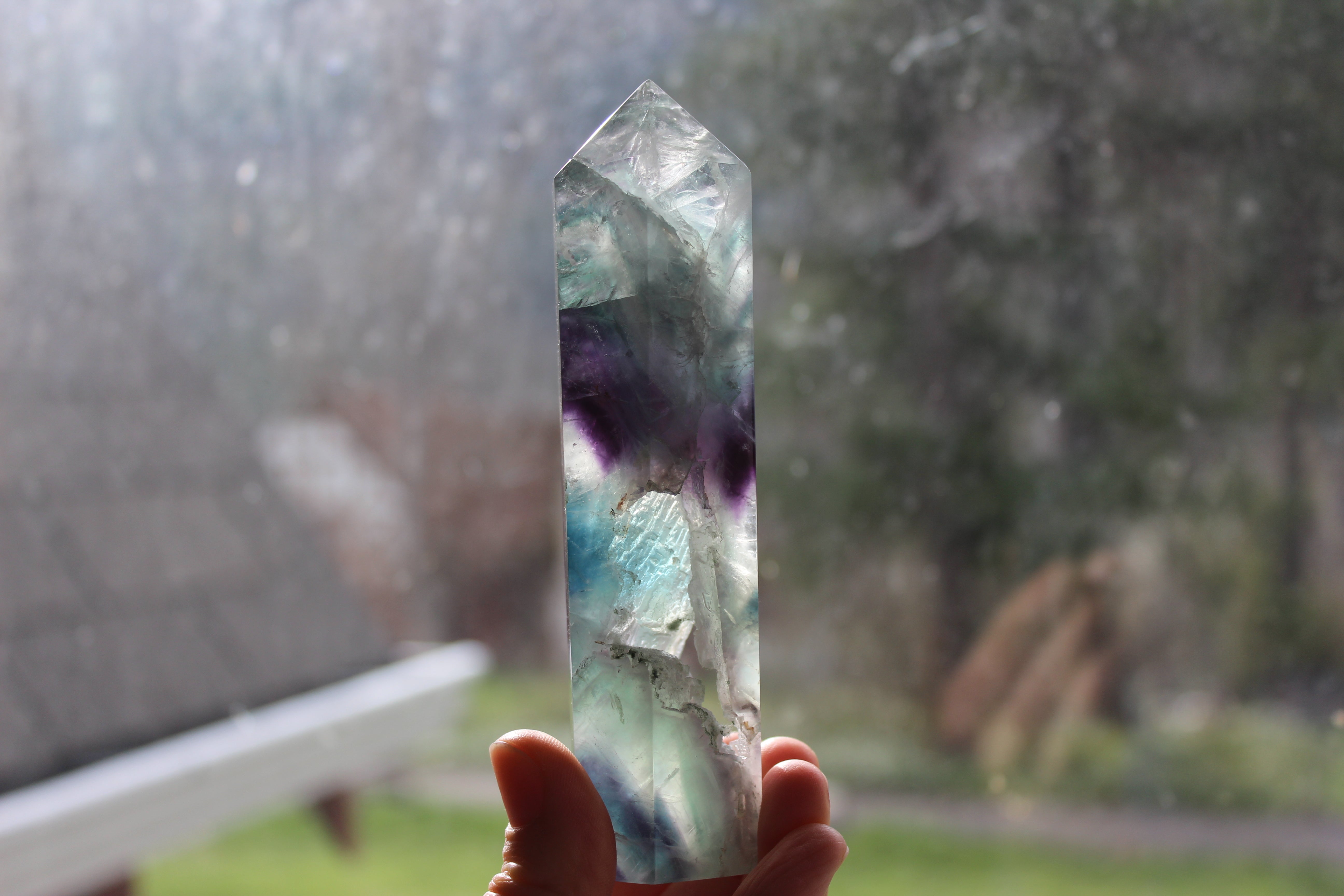 Rainbow fluorite tower 9, new