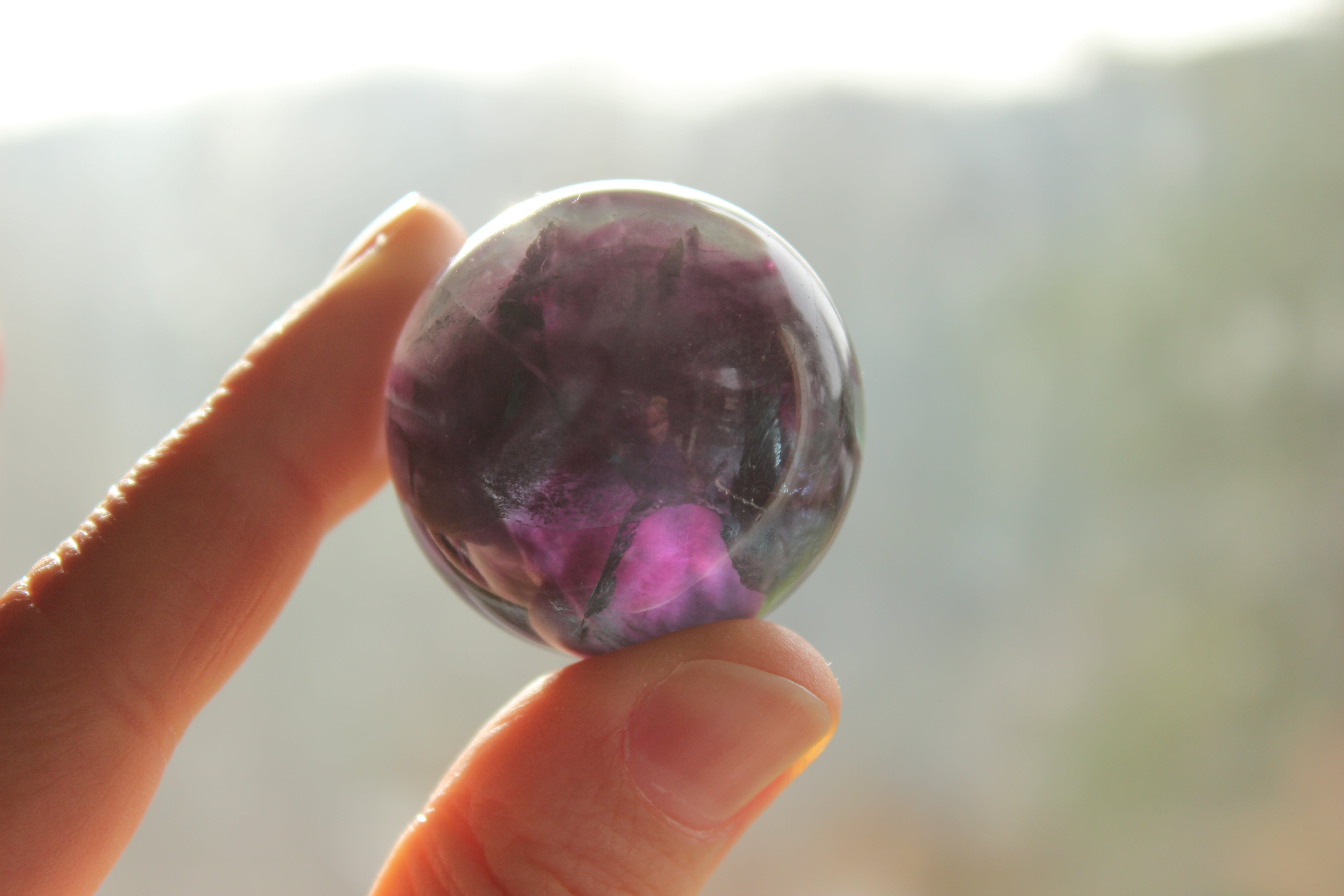 Rainbow fluorite sphere 6, new