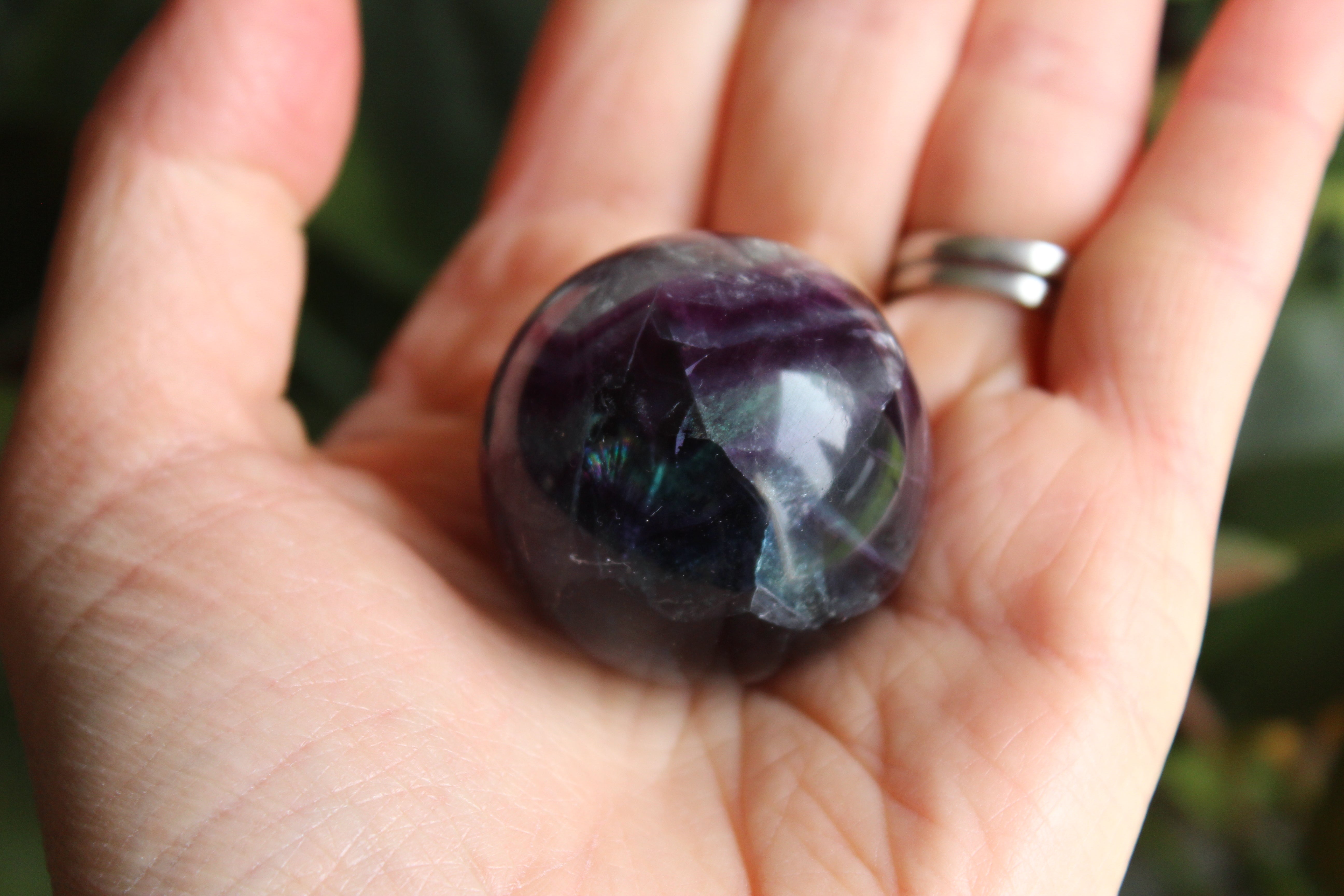 Rainbow fluorite sphere 6, new