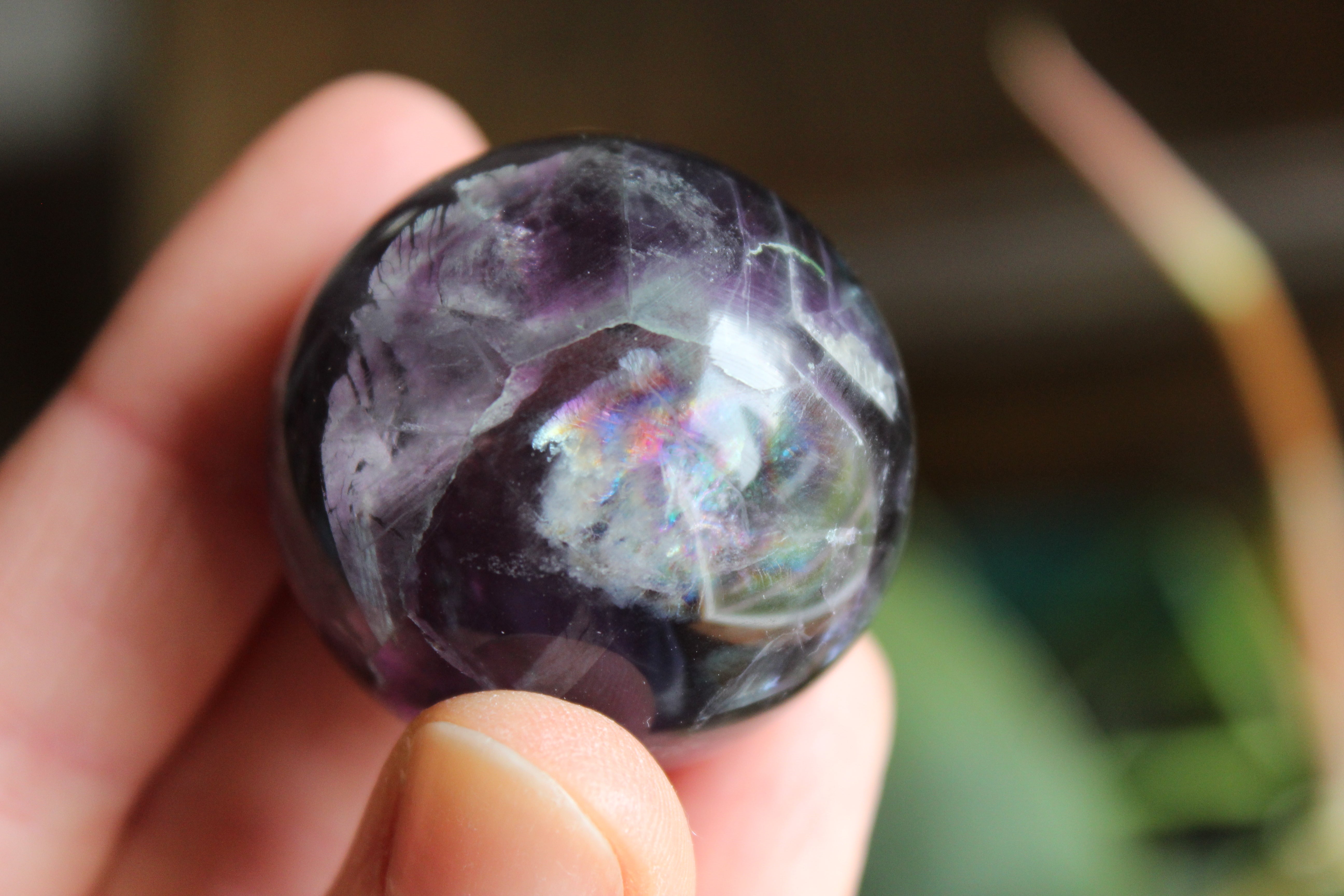 Rainbow fluorite sphere 6, new