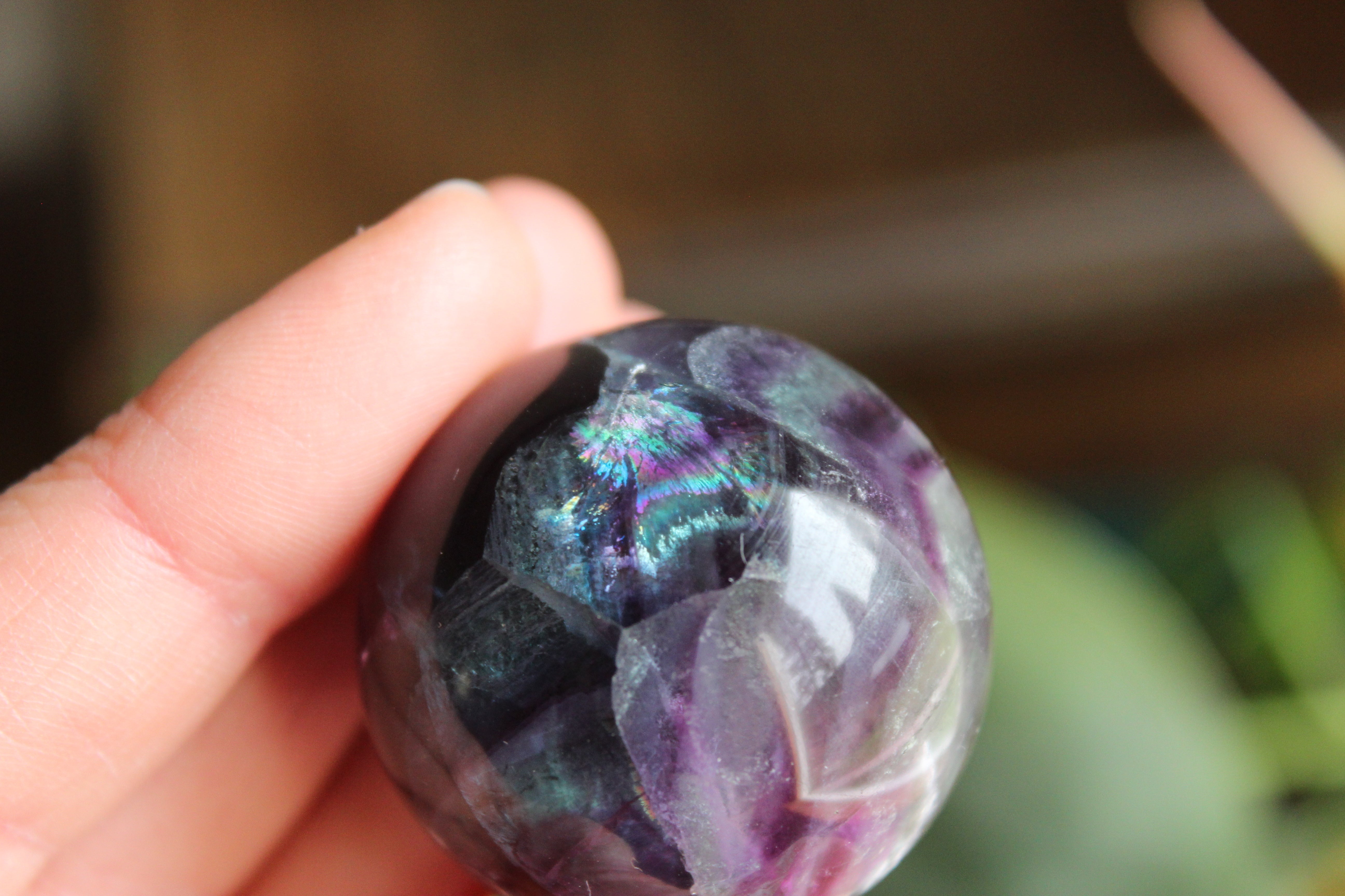 Rainbow fluorite sphere 6, new