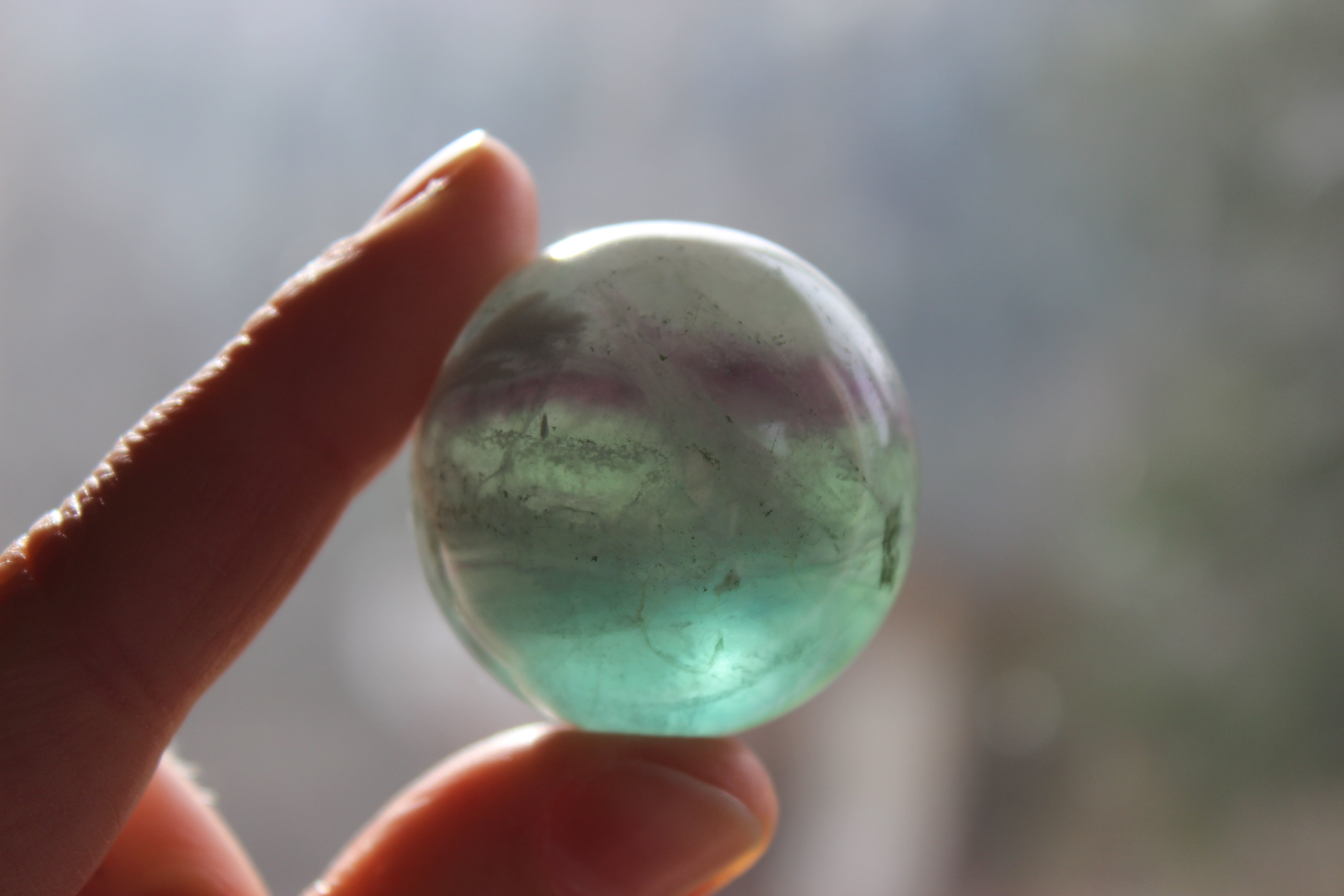 Rainbow fluorite sphere 7, new