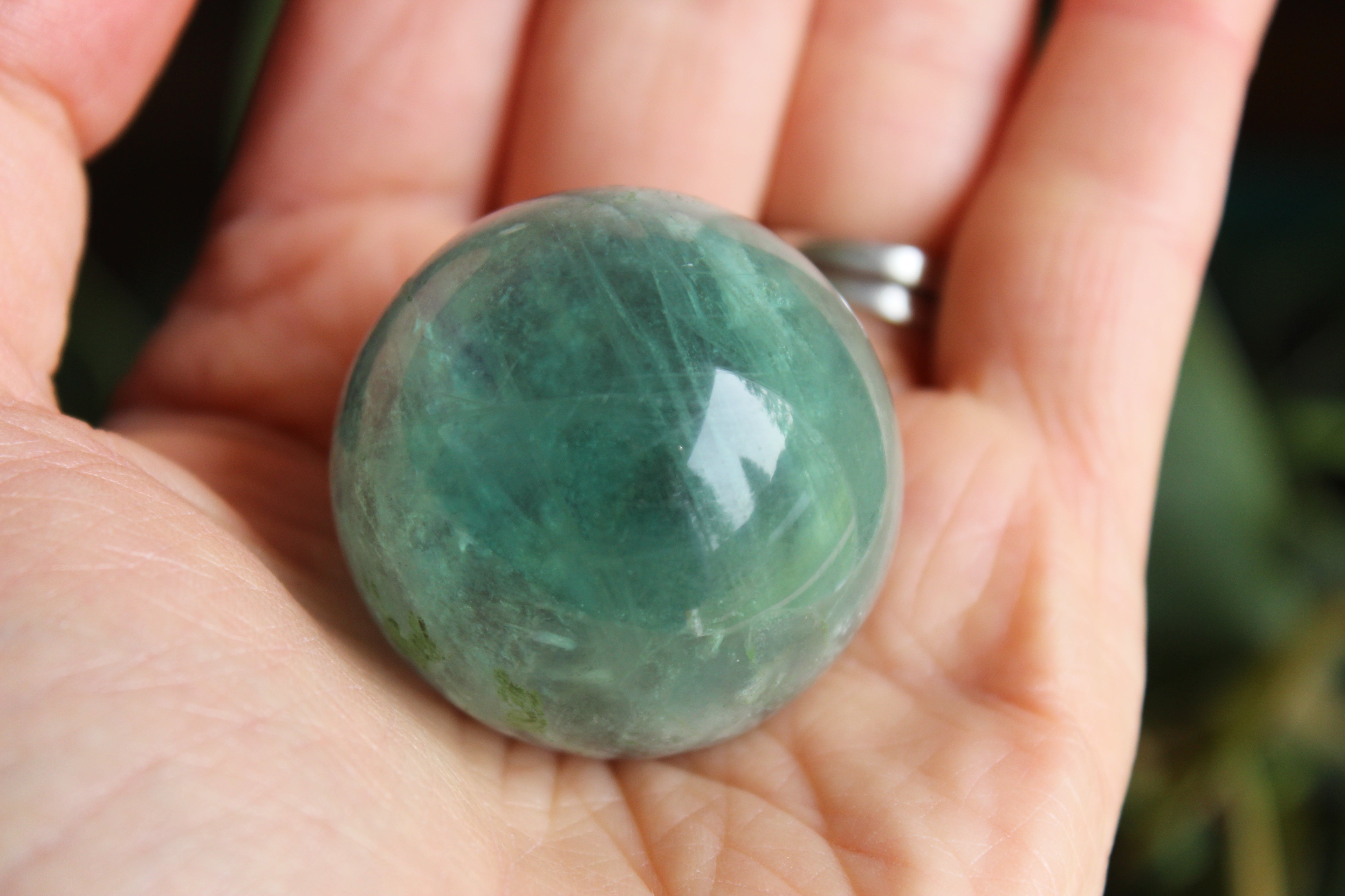 Rainbow fluorite sphere 7, new