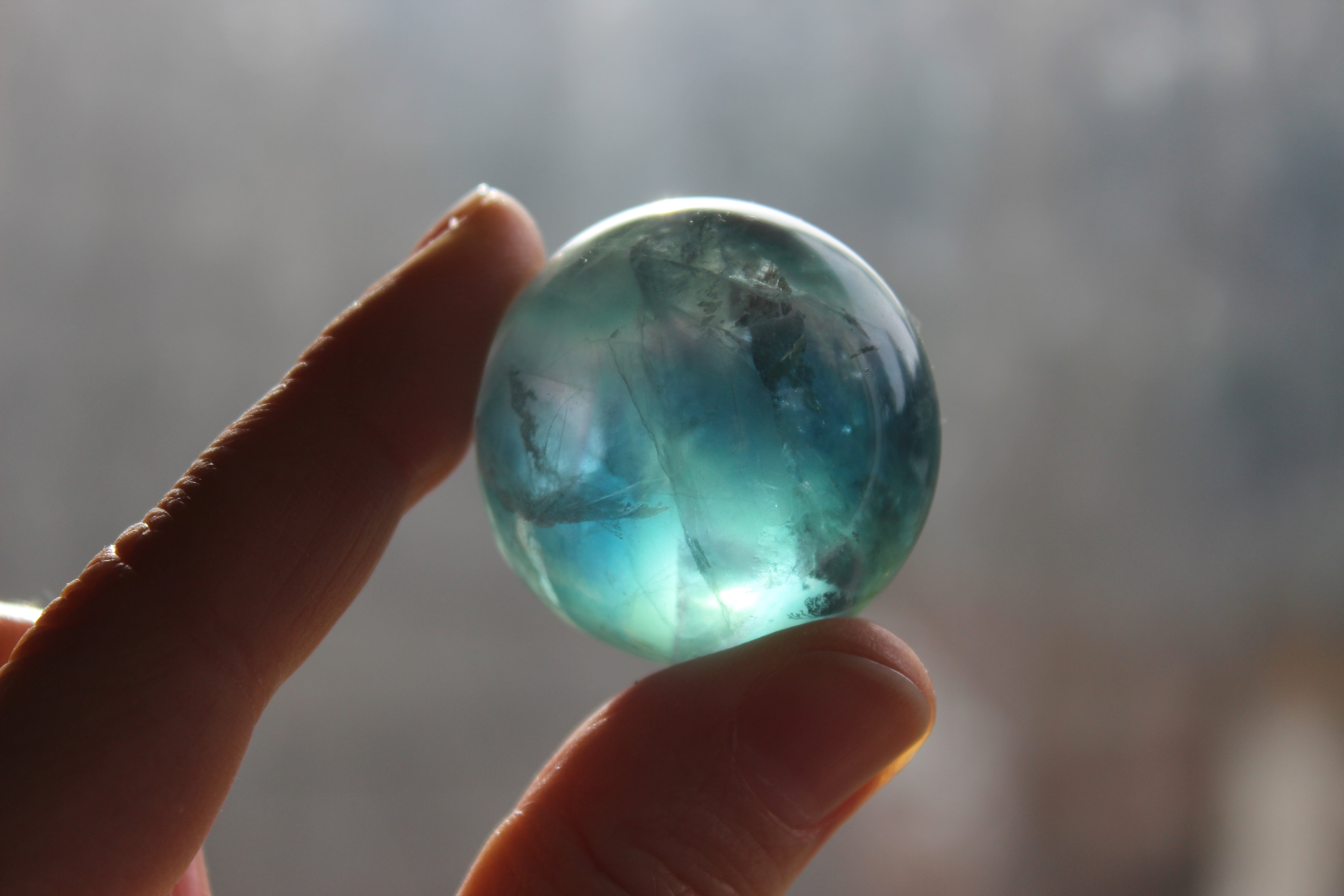Rainbow fluorite sphere 9, new