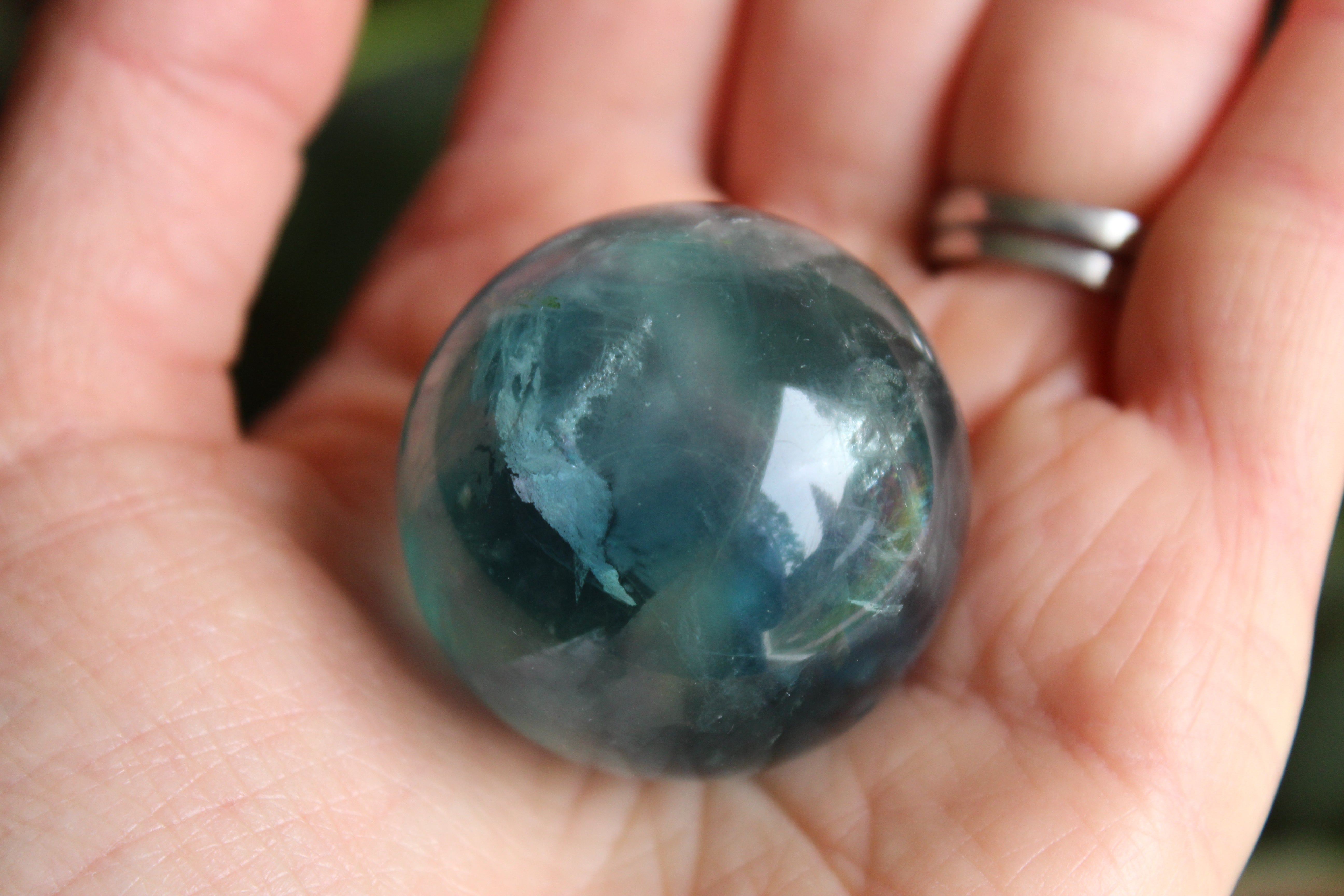 Rainbow fluorite sphere 9, new