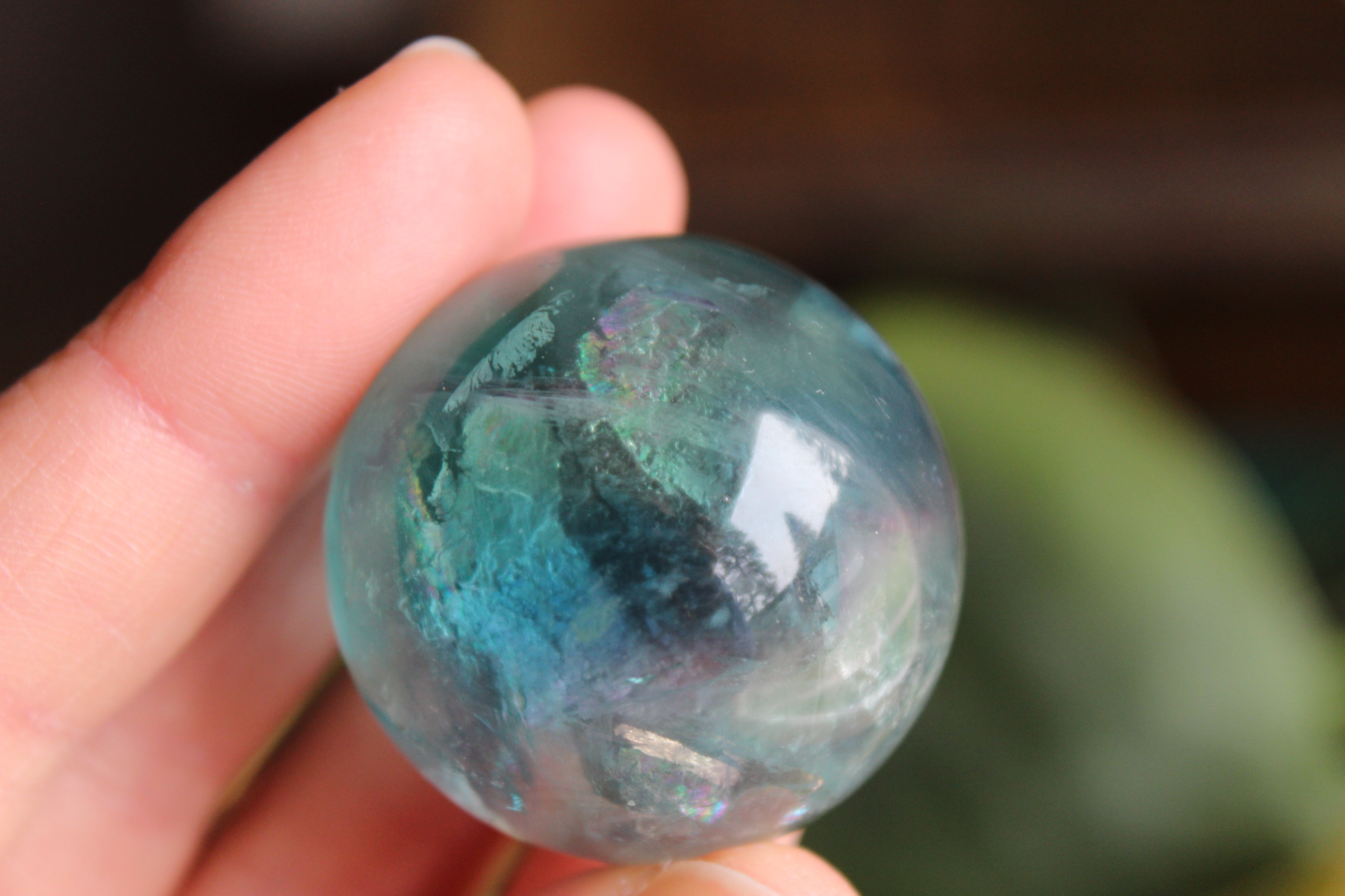Rainbow fluorite sphere 9, new