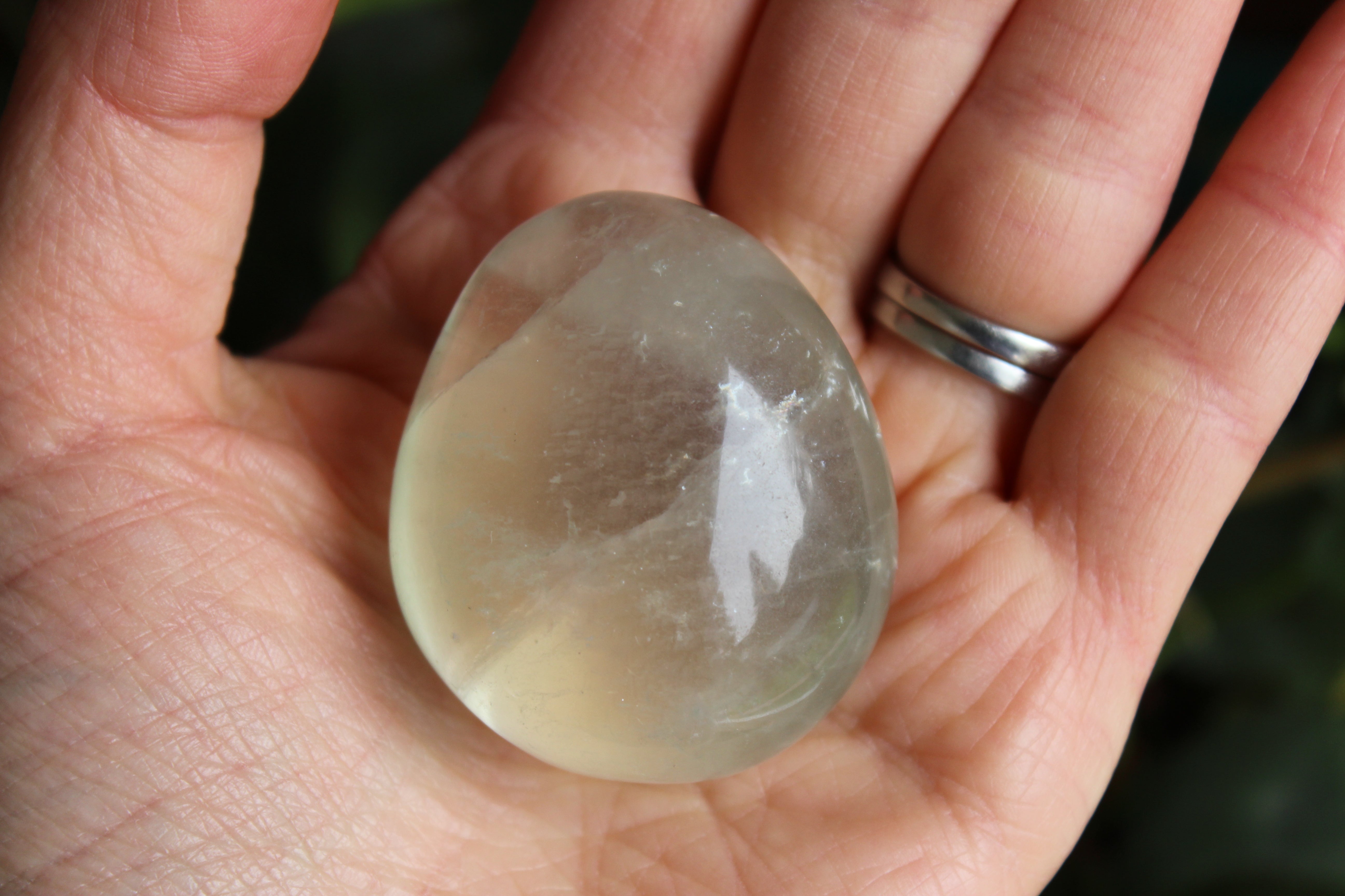 Rainbow fluorite pocket stone 1, new