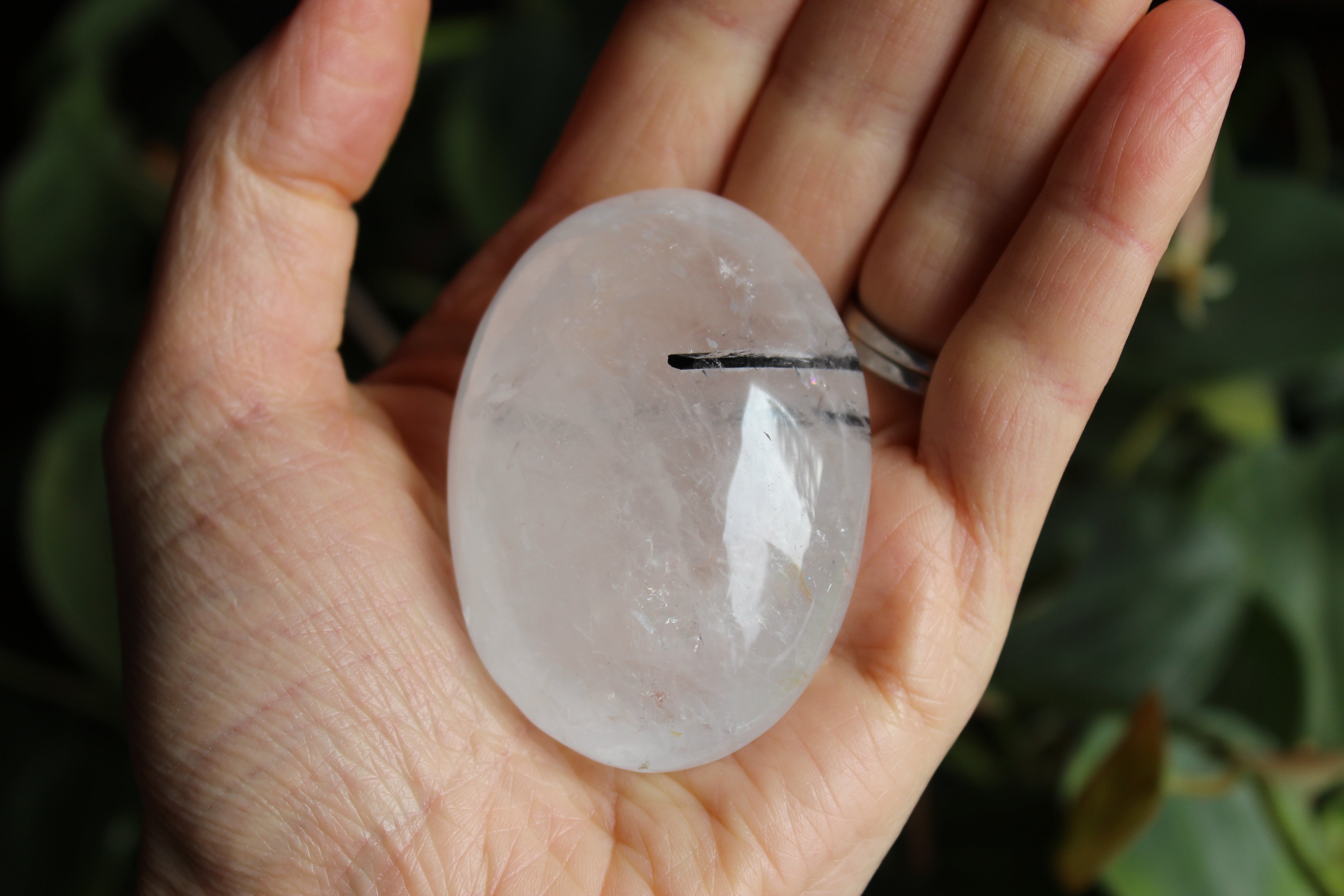 Quartz black tourmaline pocket stone 1, new