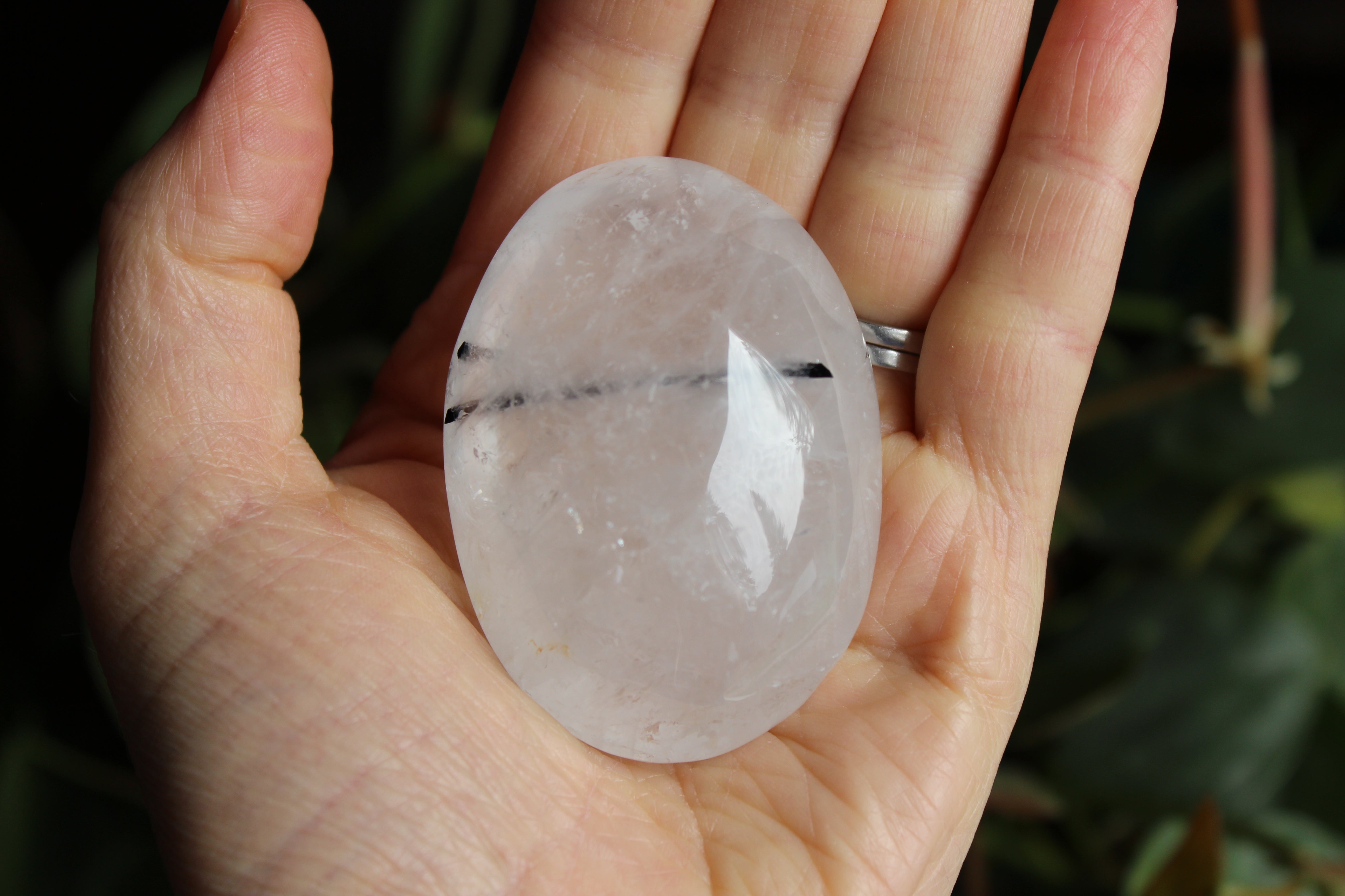 Quartz black tourmaline pocket stone 1, new
