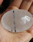 Quartz black tourmaline pocket stone 1, new