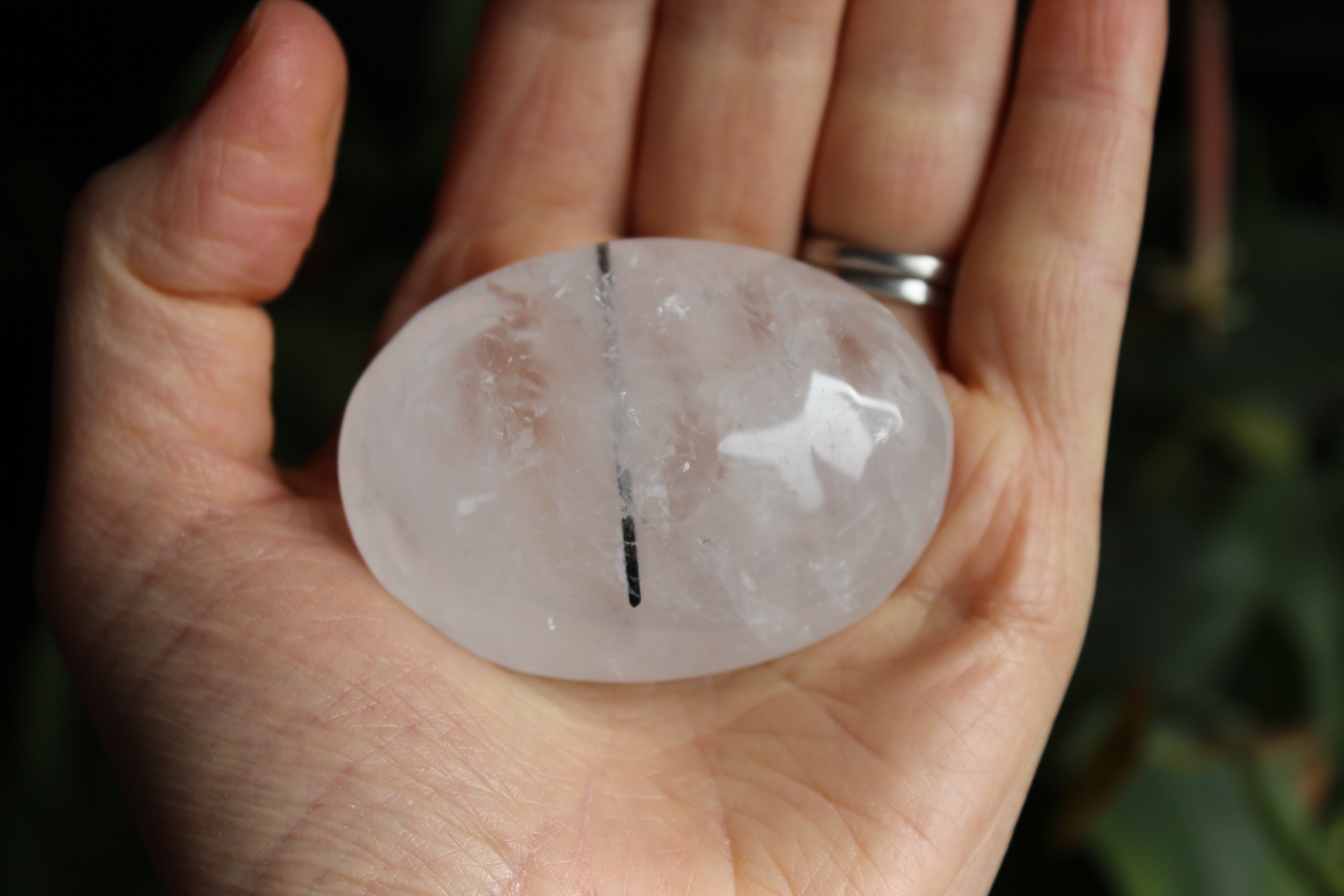 Quartz black tourmaline pocket stone 2, new