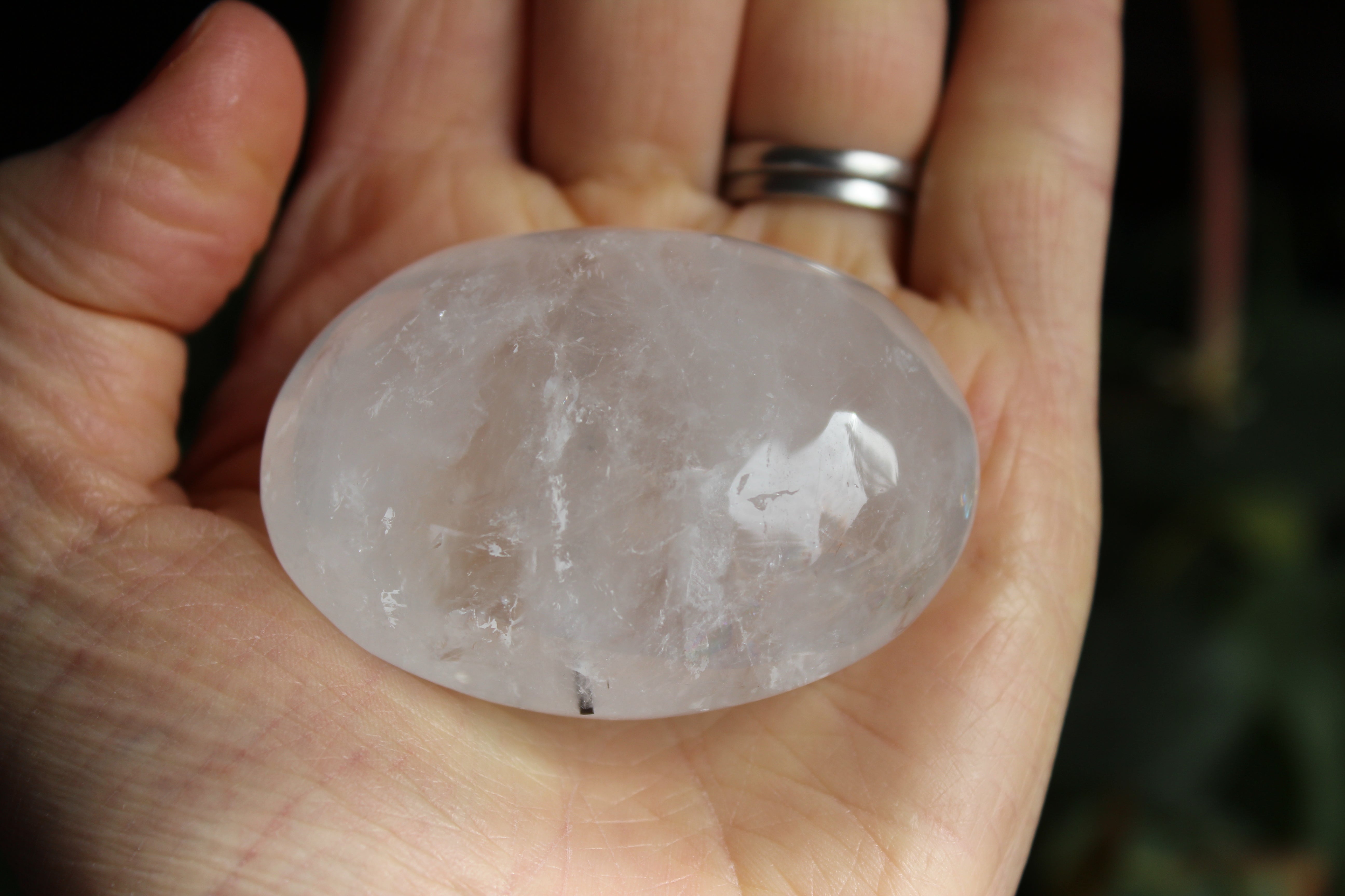 Quartz black tourmaline pocket stone 2, new