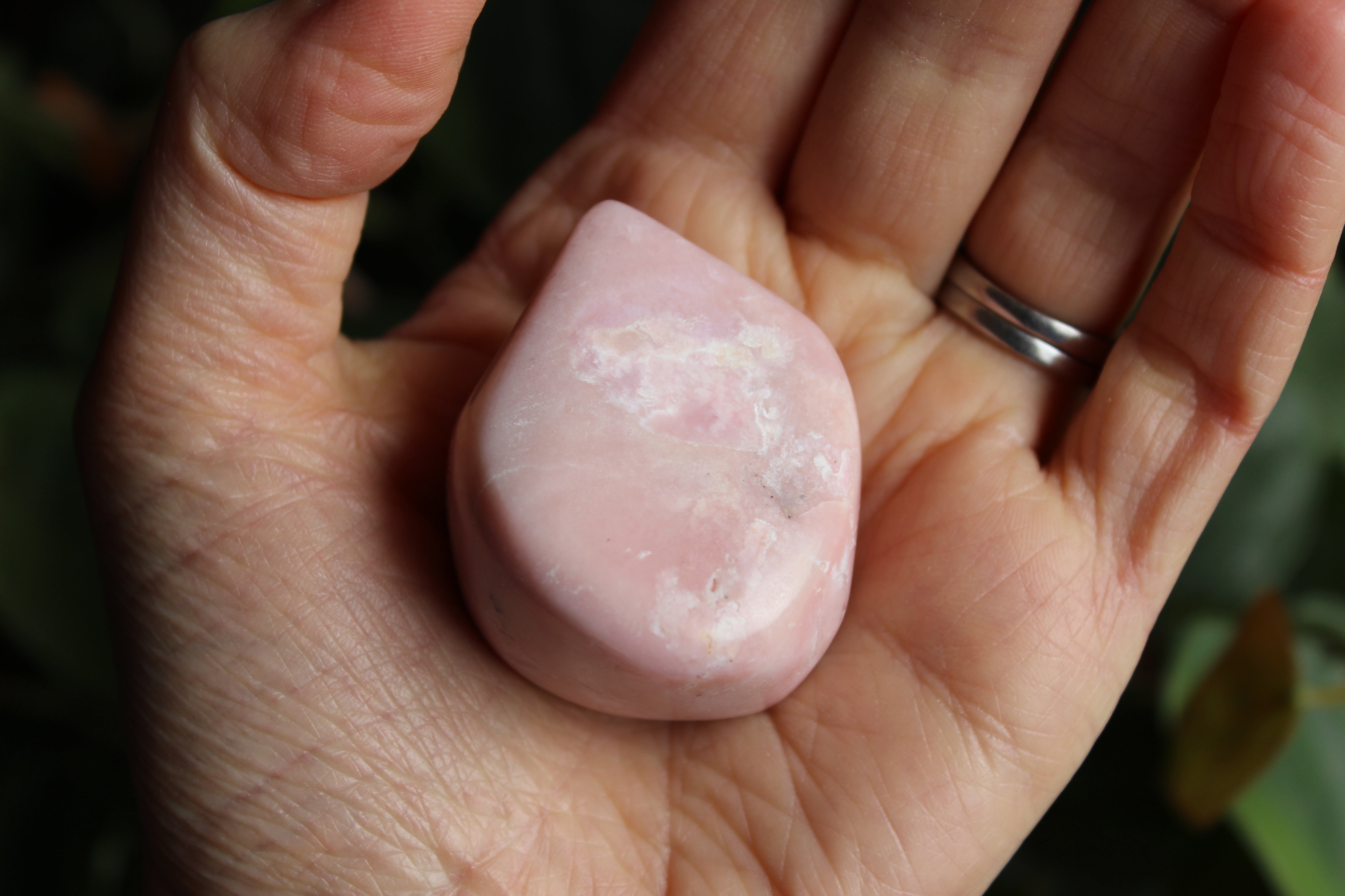 Pink opal pocket stone 1, new