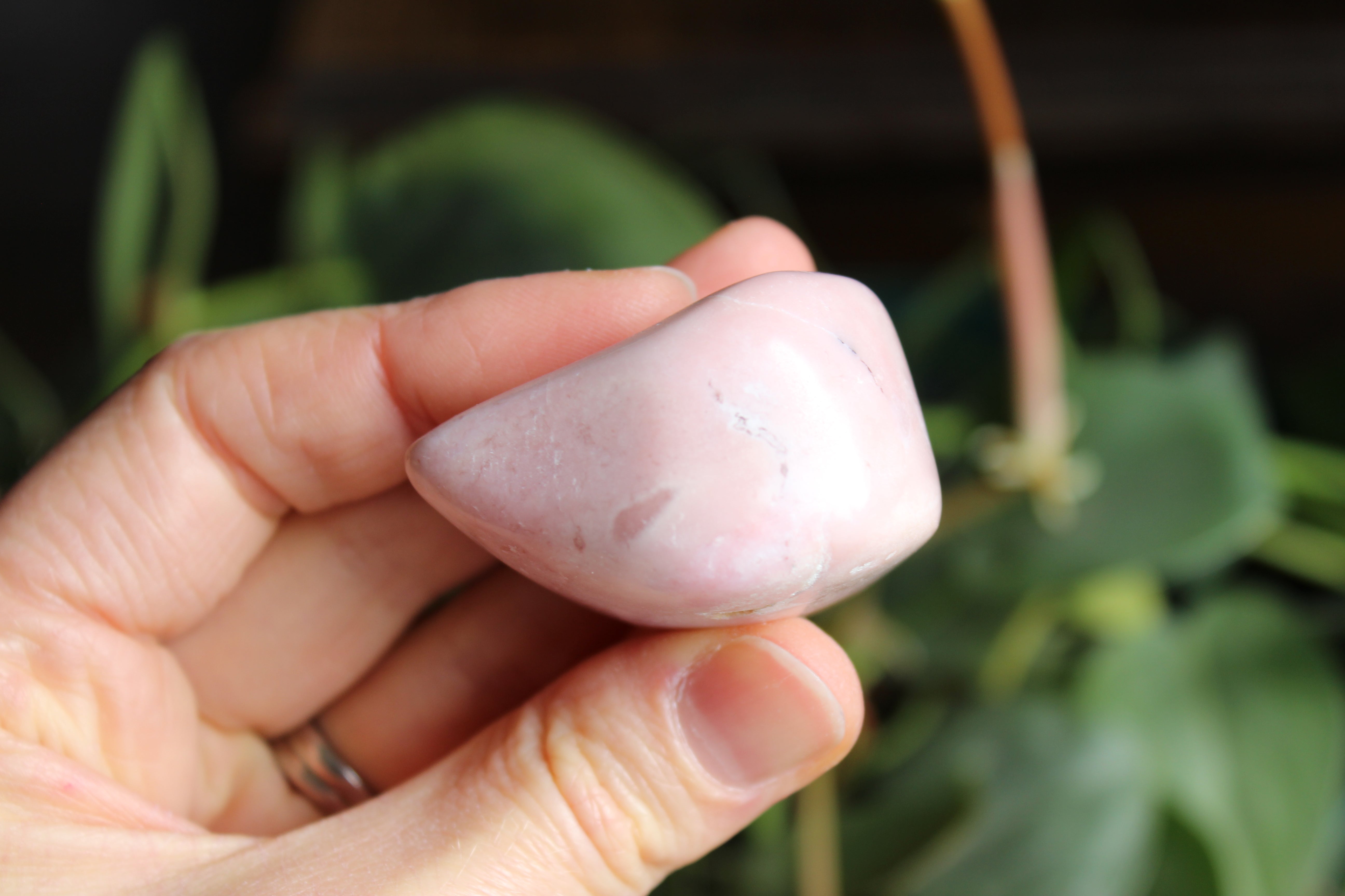 Pink opal pocket stone 1, new