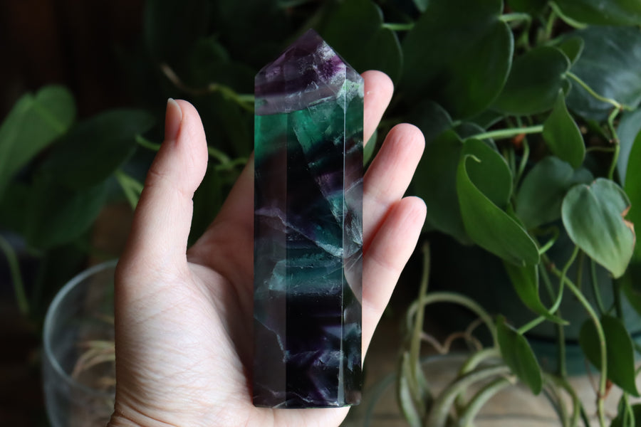 Rainbow fluorite tower 2
