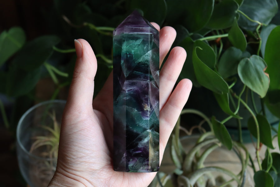 Rainbow fluorite tower 2