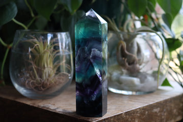 Rainbow fluorite tower 3