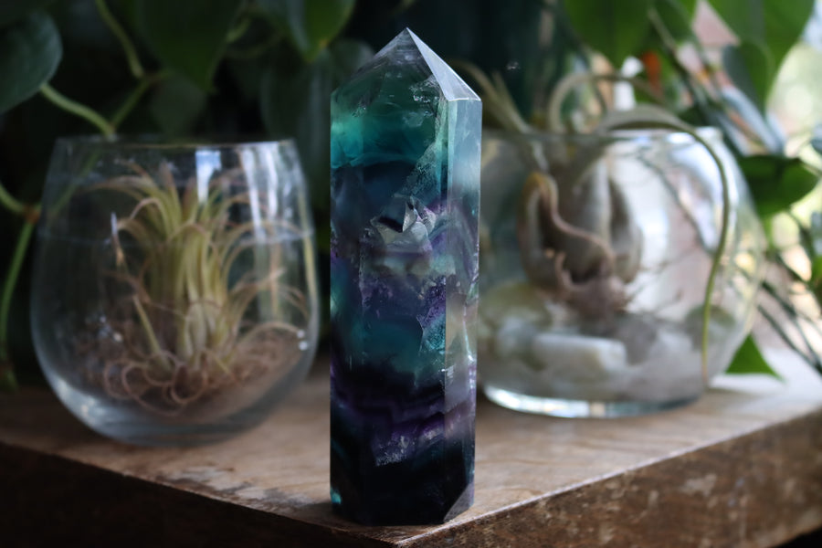 Rainbow fluorite tower 3