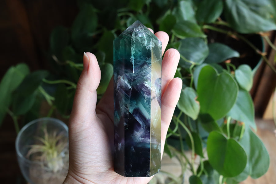 Rainbow fluorite tower 3