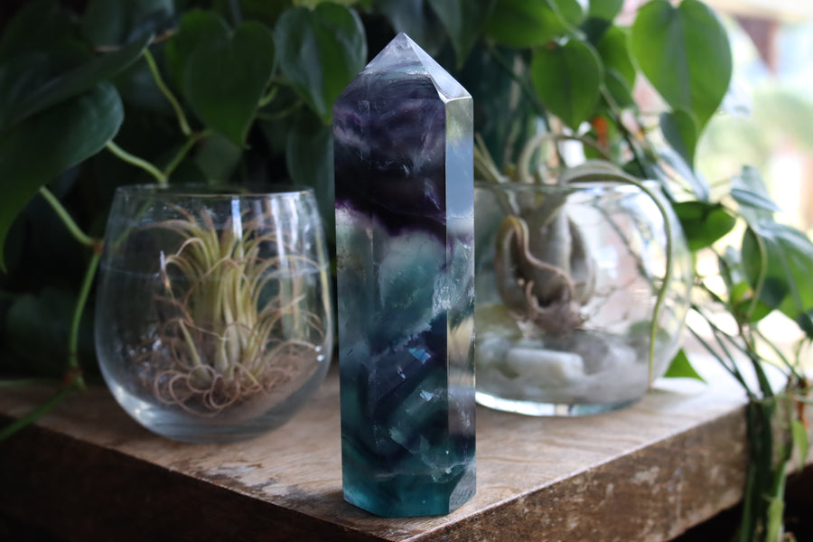 Rainbow fluorite tower 6