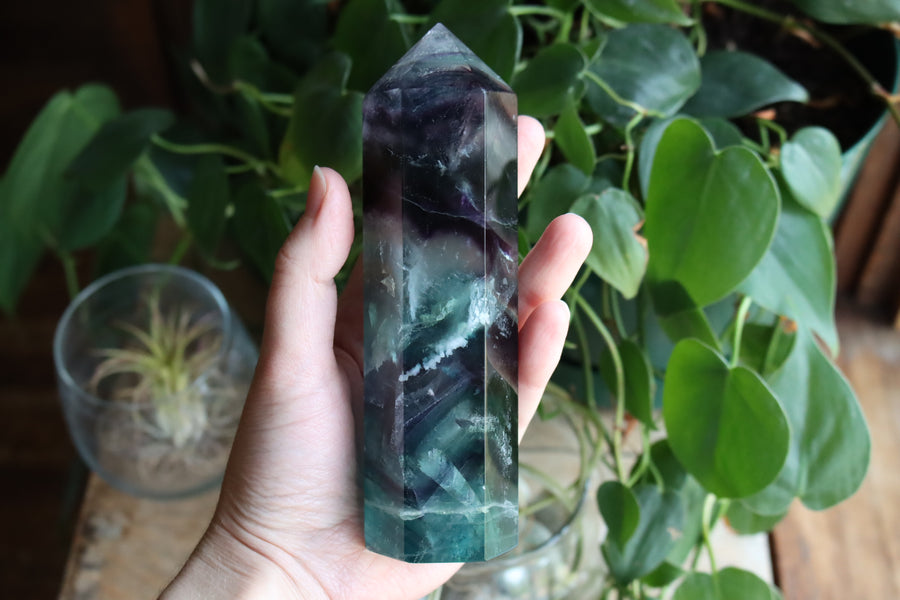 Rainbow fluorite tower 6