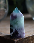 Fluorite tower with calcite snowflakes 2